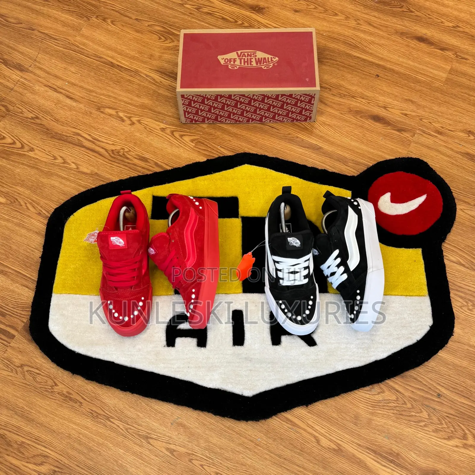 Original Vans Knu Skool Pearls-Black / Red Sneakers