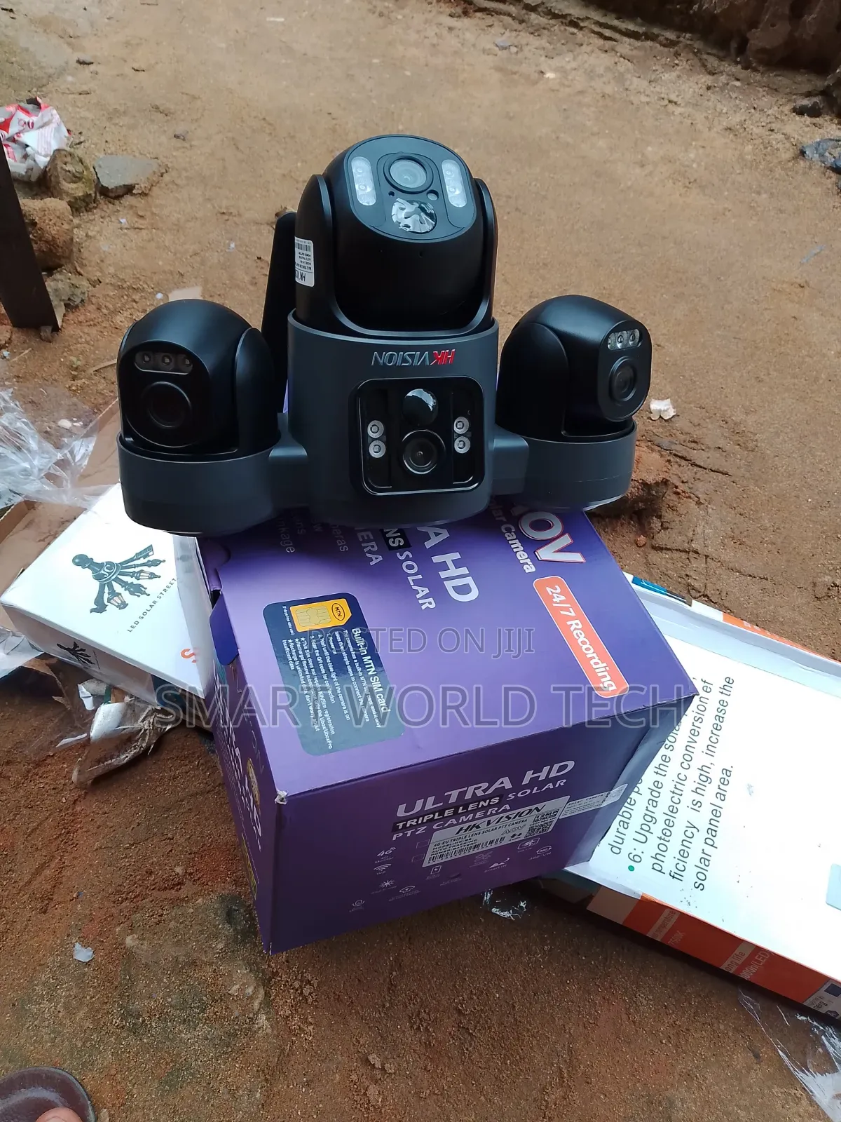 Triple Lens Ubox PTZ CCTV Camera 4g Network