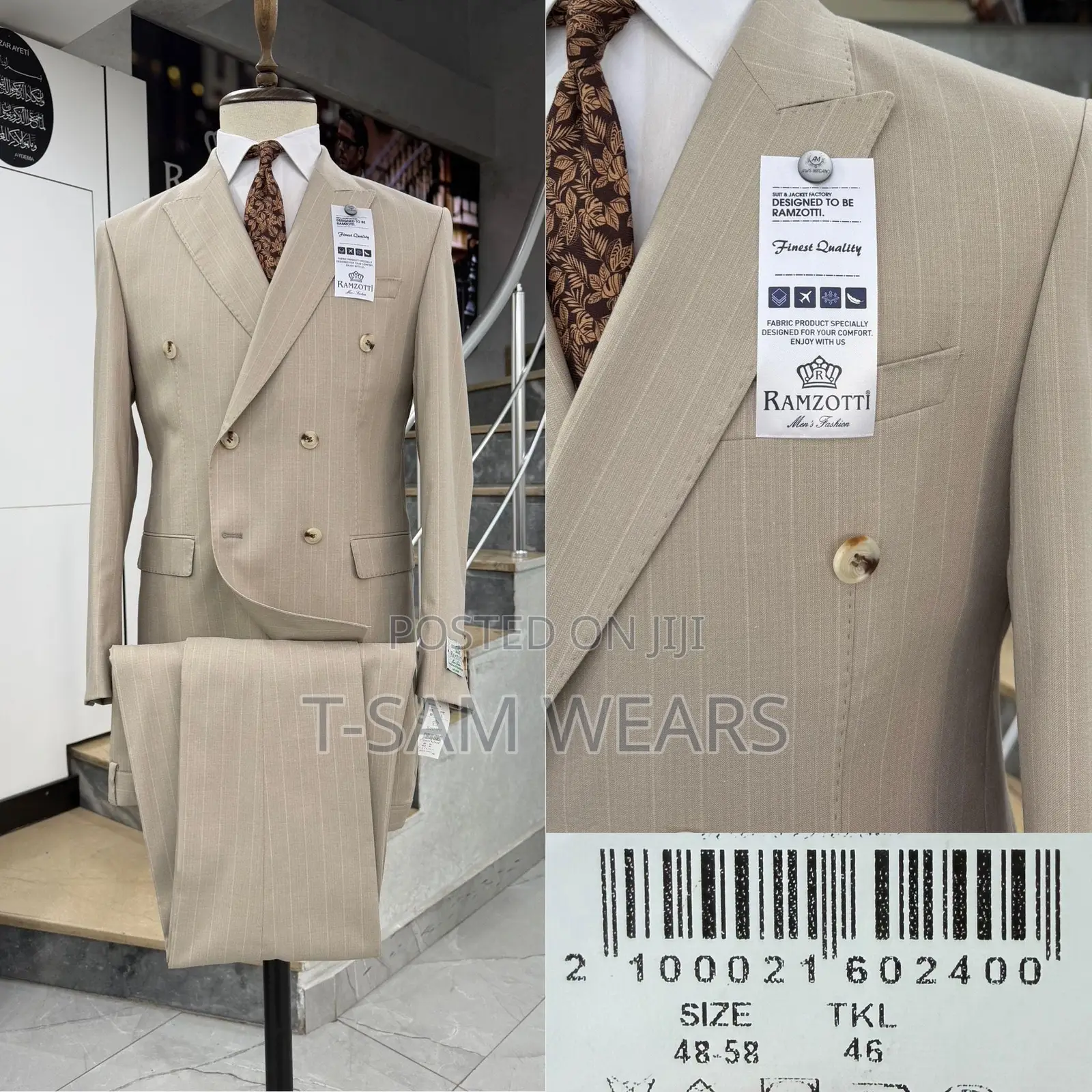 Ramzotti Double Breasted Strips Suit
