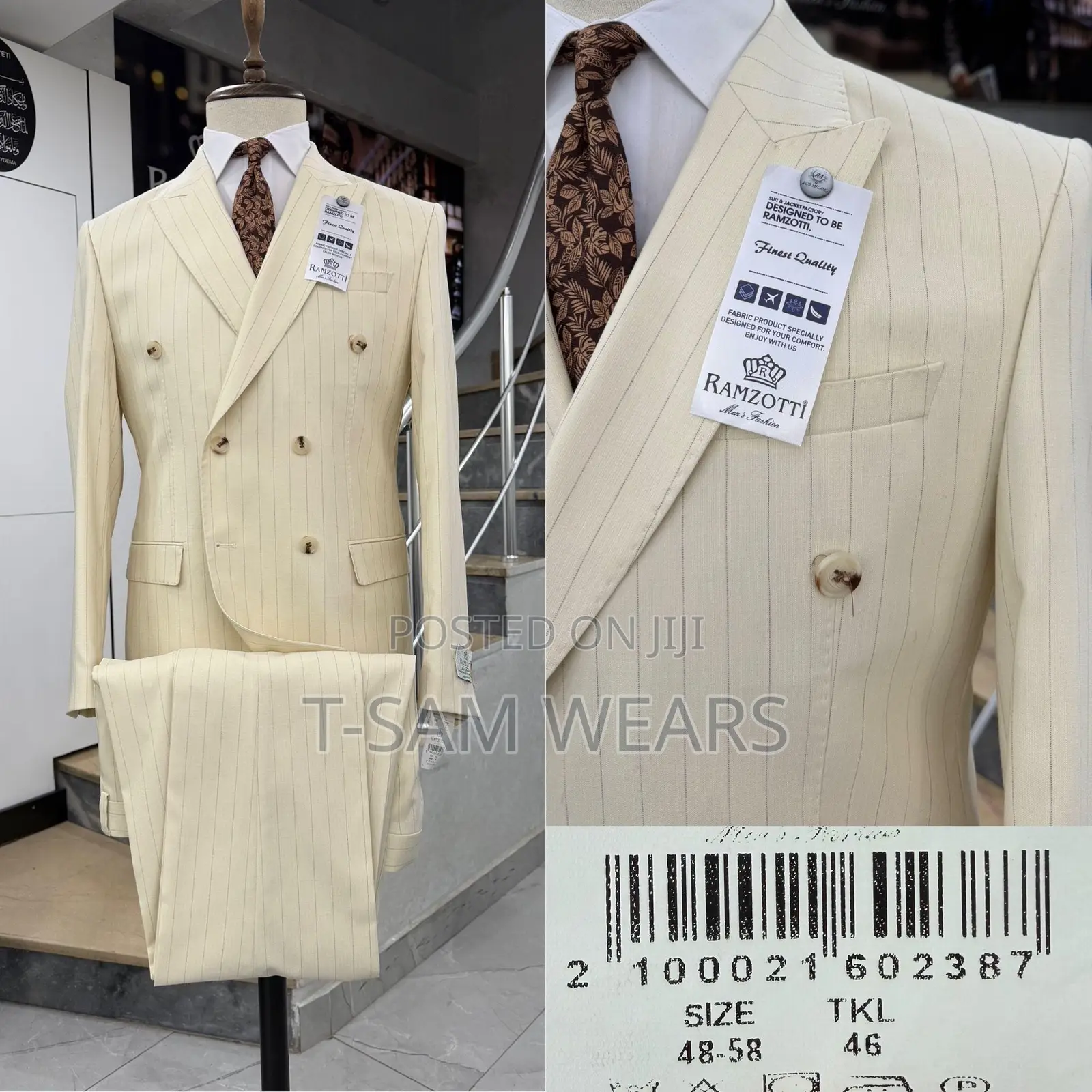 Ramzotti Double Breasted Strips Suit
