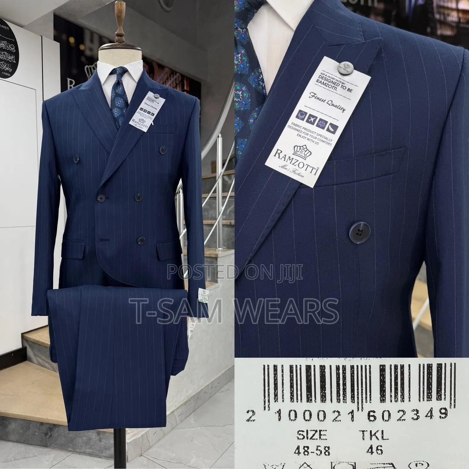 Ramzotti Double Breasted Strips Suit