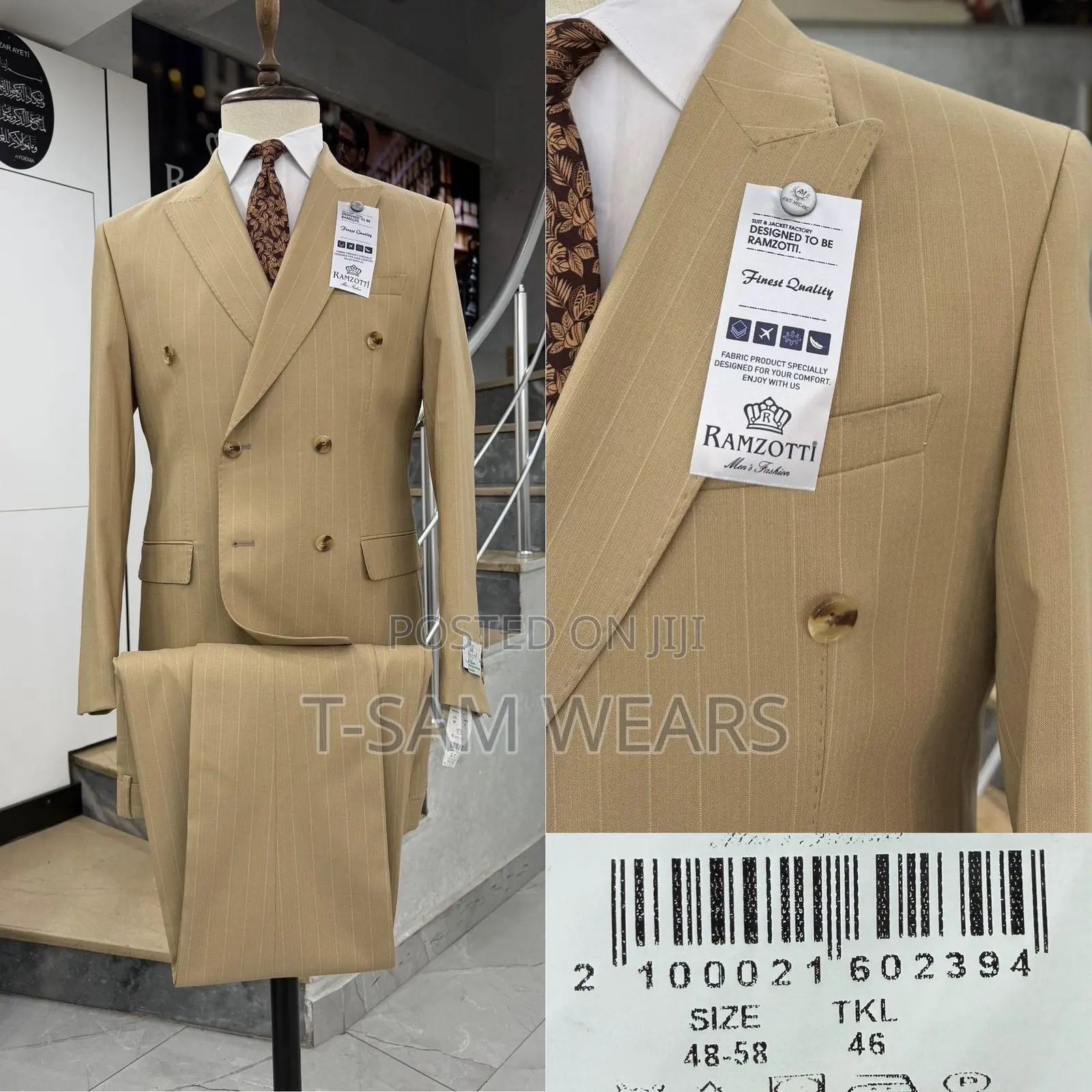 Ramzotti Double Breasted Strips Suit
