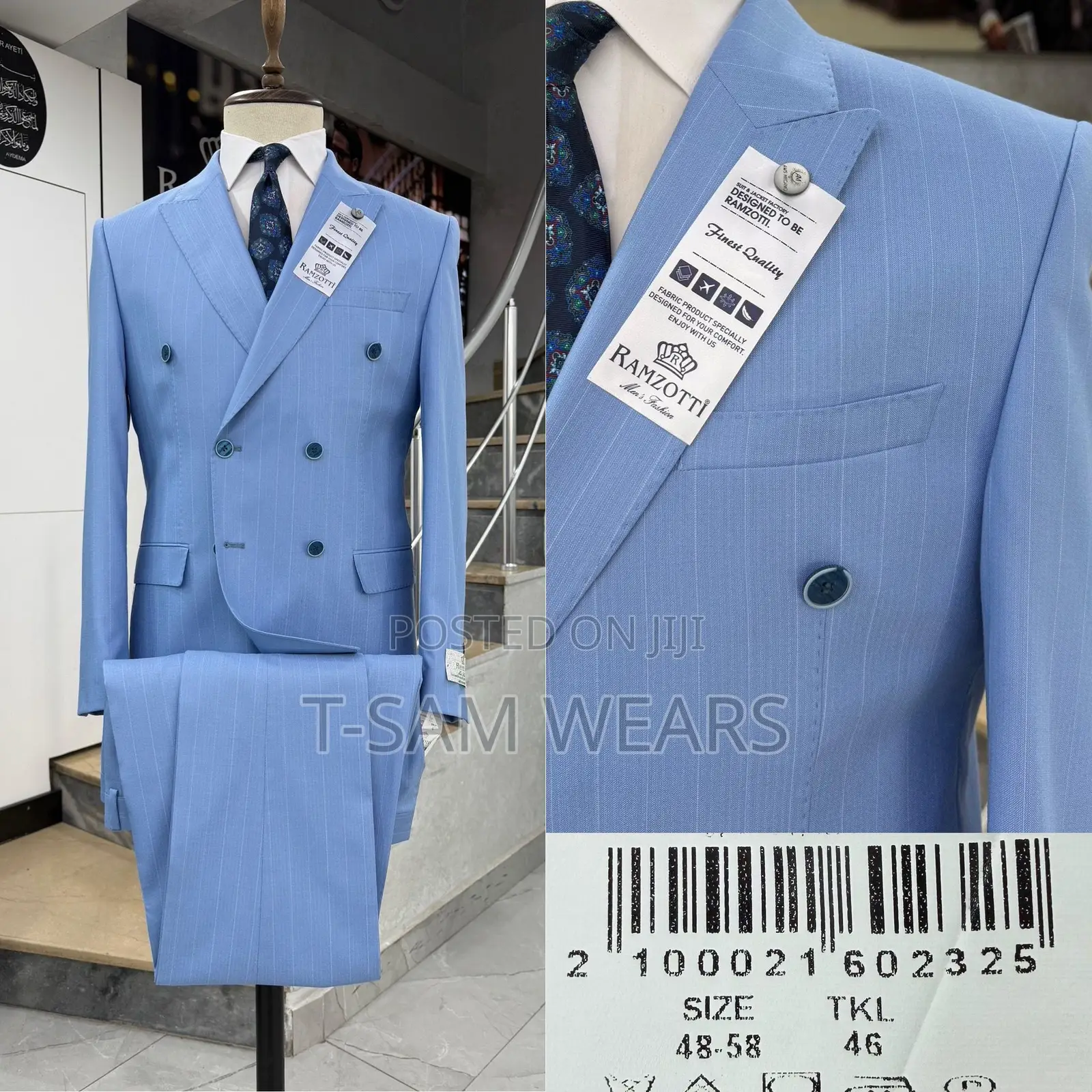 Ramzotti Double Breasted Strips Suit
