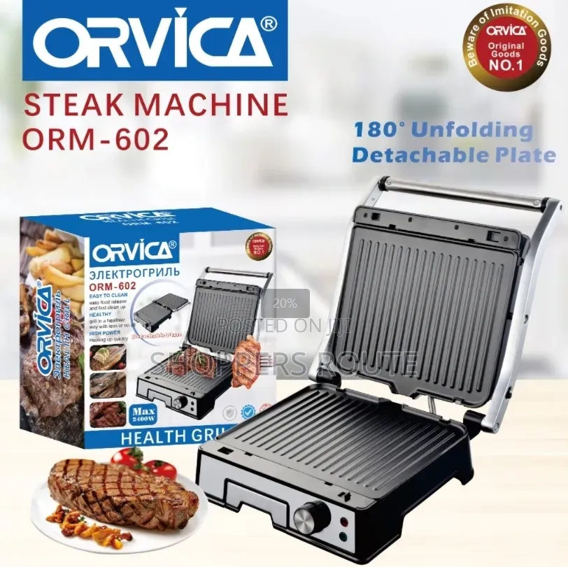ORVICA Electric Grill Pan Non-Stick Stainless Steel