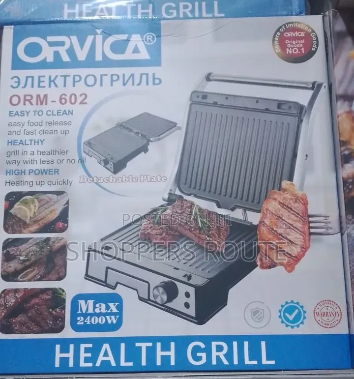 ORVICA Electric Grill Pan Non-Stick Stainless Steel