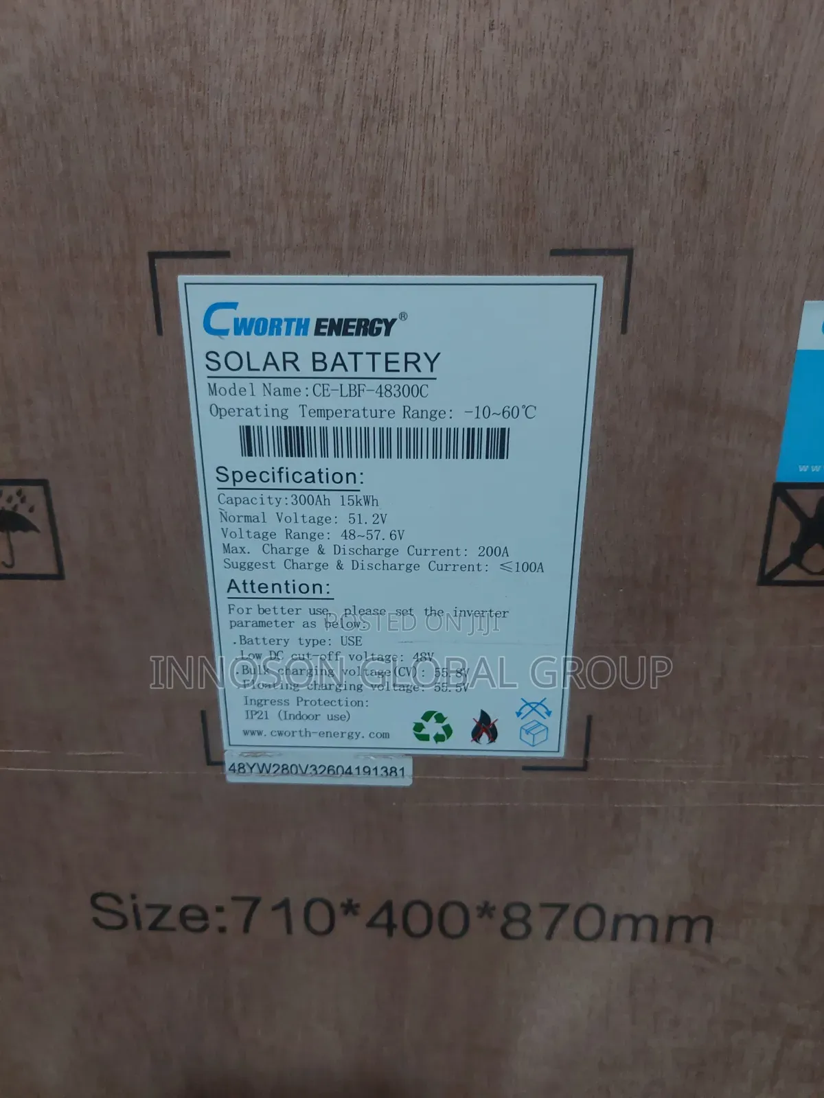 15kwh 51.2v Cworth Energy Lithium Ion Phosphate Battery