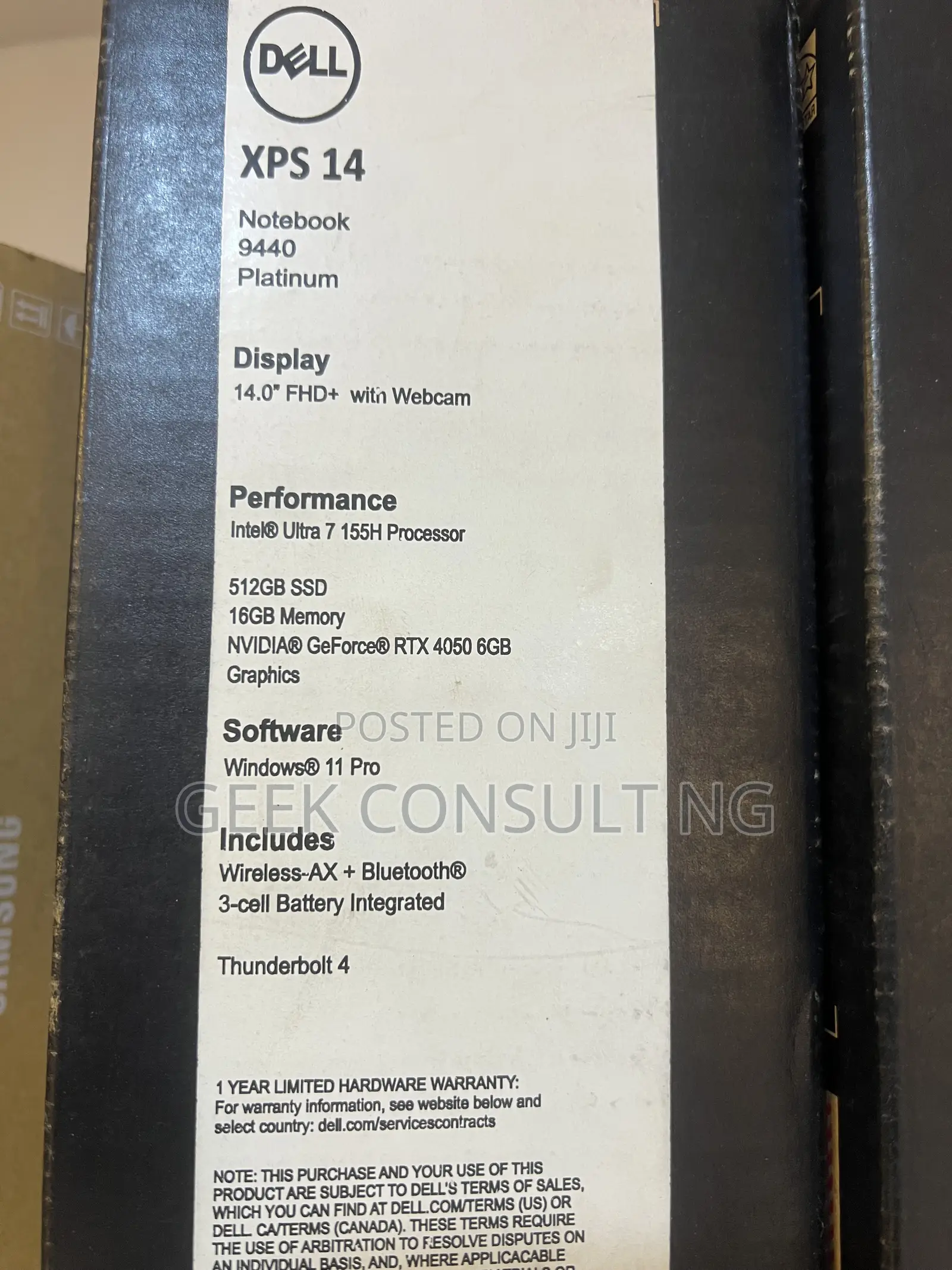 New Laptop Dell XPS 14 9440 16GB Intel Core Ultra 7 SSD 512GB