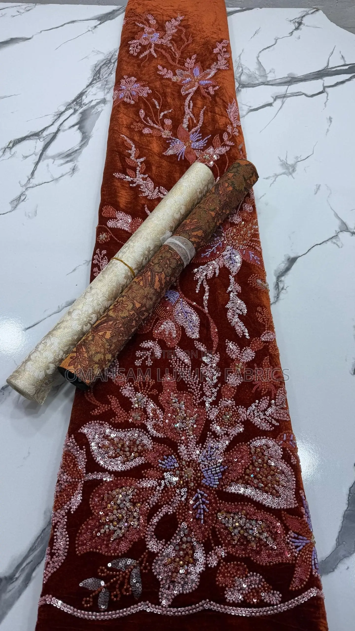 Luxury Velvet Beaded Lace