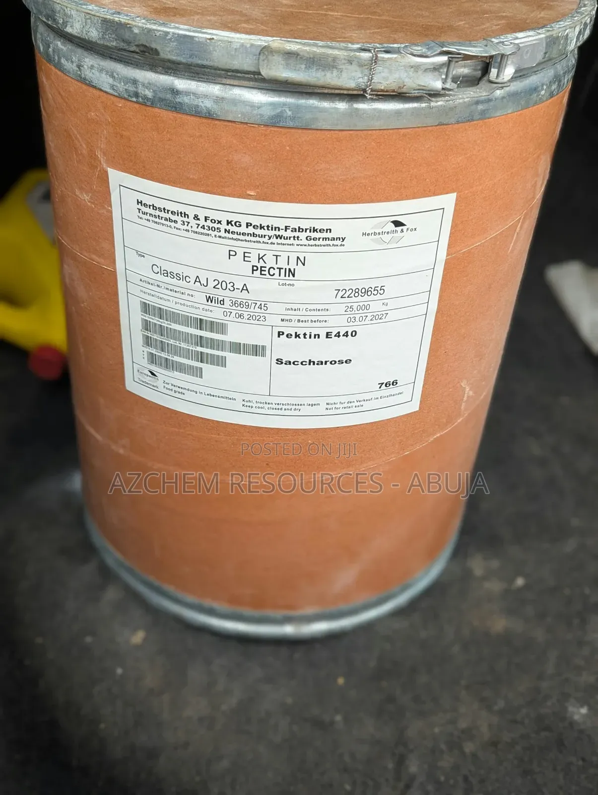 Pectin Powder – 25kg Drum (Herbstreith Fox – Classic AJ 203‐A)