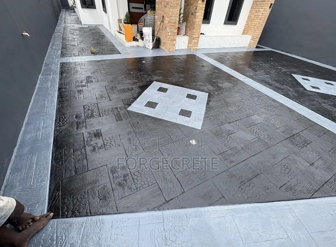 Neat and Polished Stamped Floor Concrete