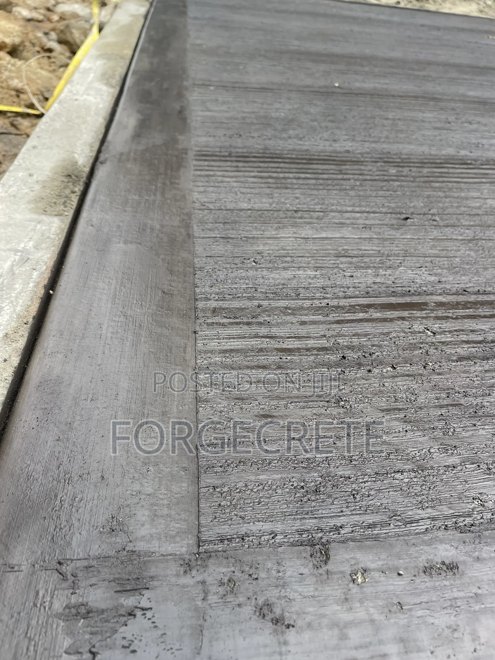 Black Colored Broom Finishing Concrete Floor Design