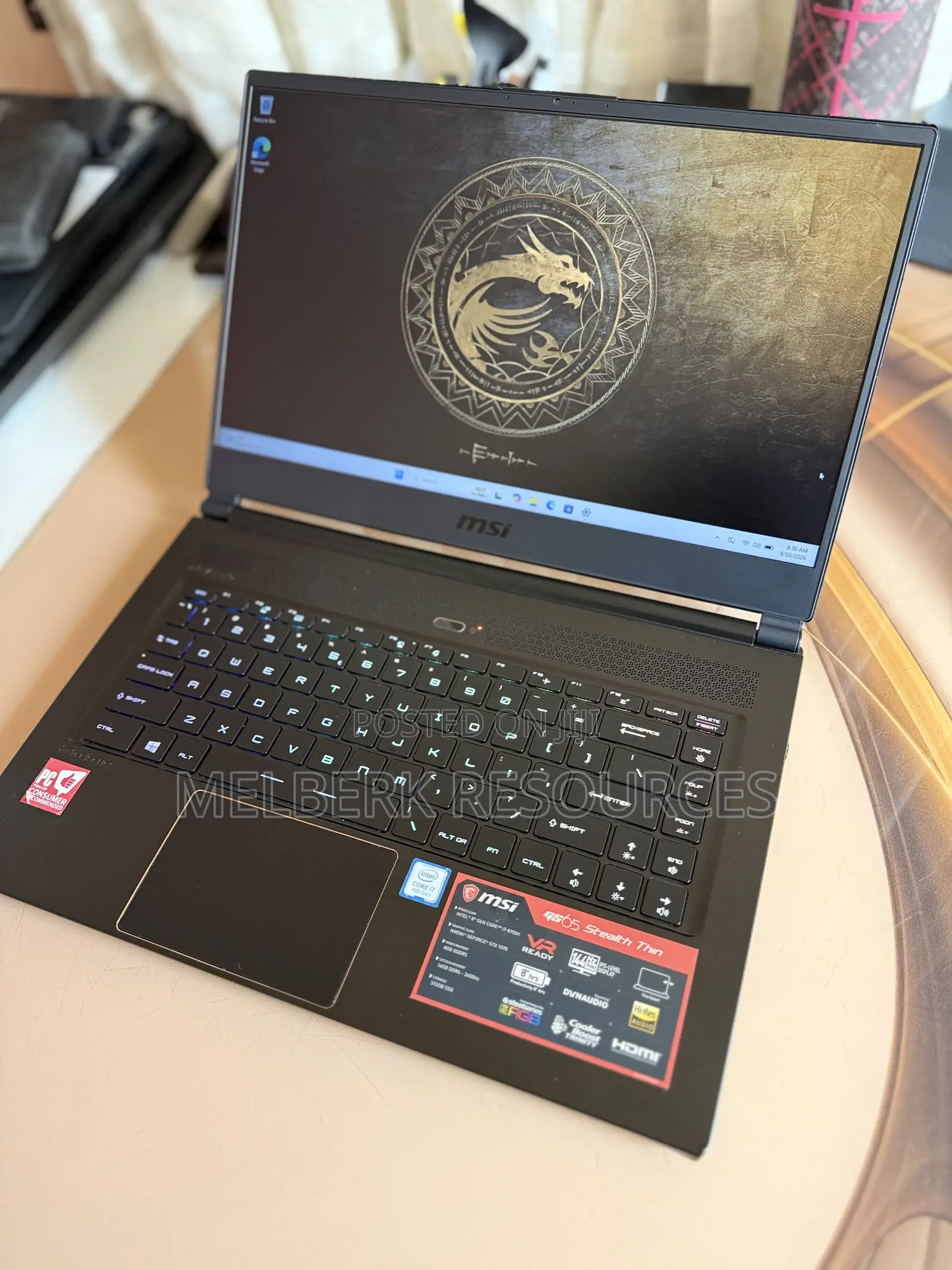 Laptop MSI GS65 Stealth Thin 8RE 16GB Intel Core i7 SSD 512GB