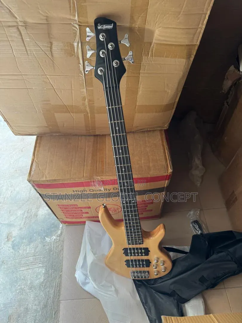 Well Sound 5-String Active Bass Guitar With Built-in Preamp – Natural