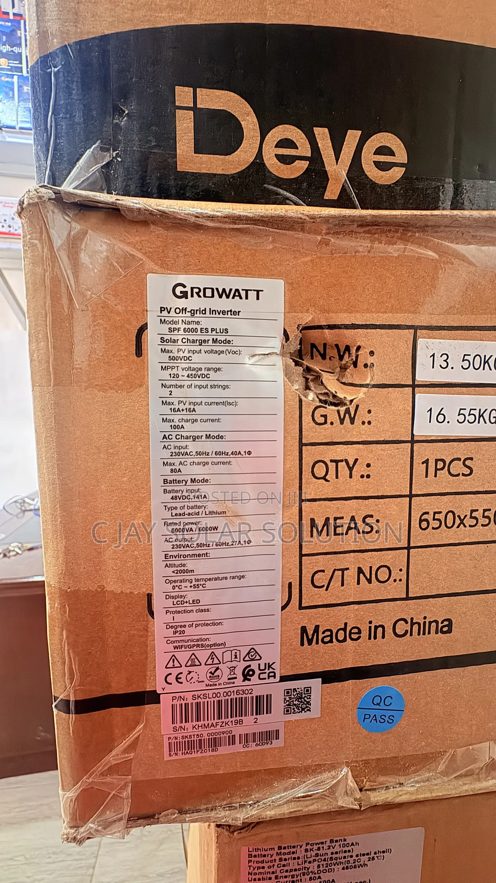 Brand New Growatt Solar Inverter 6kva 48volts