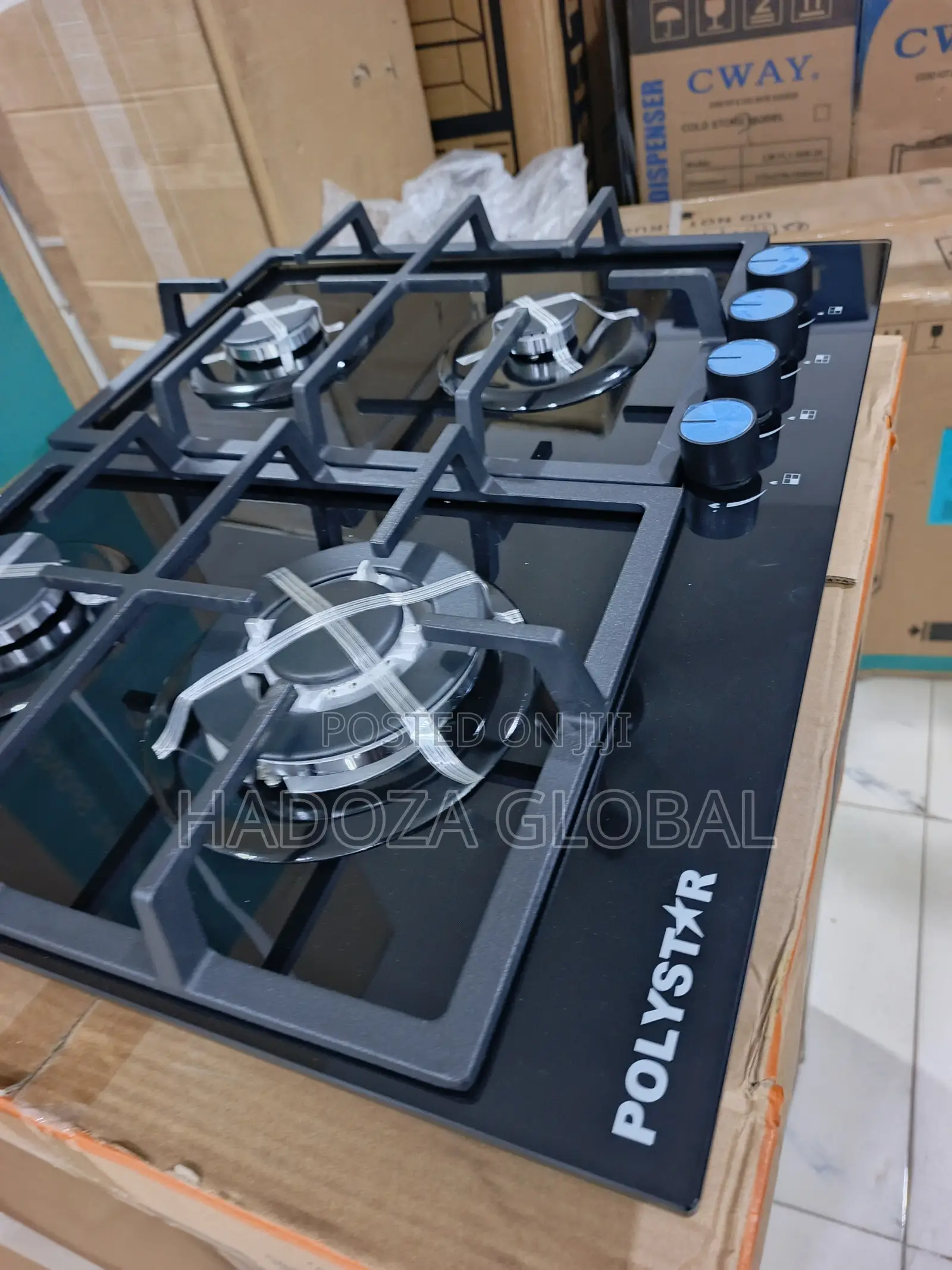Easy to Clean Polystar 4 Burner Gas Cooker Hob – Sleek Kitchen Design