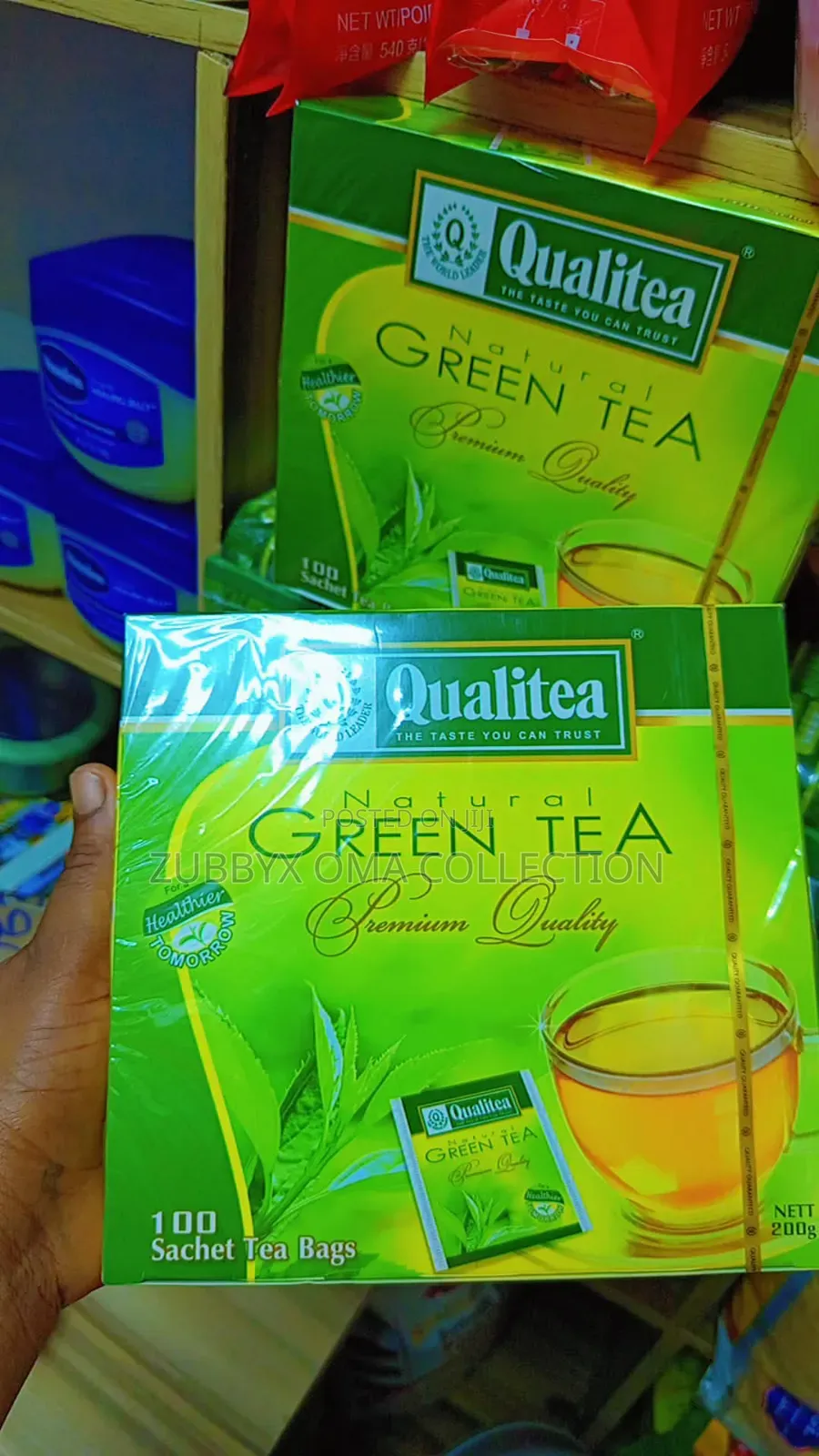 Qualitea Natural Green Tea Premium Sachet Tea Bags - 100 Pack - 50g
