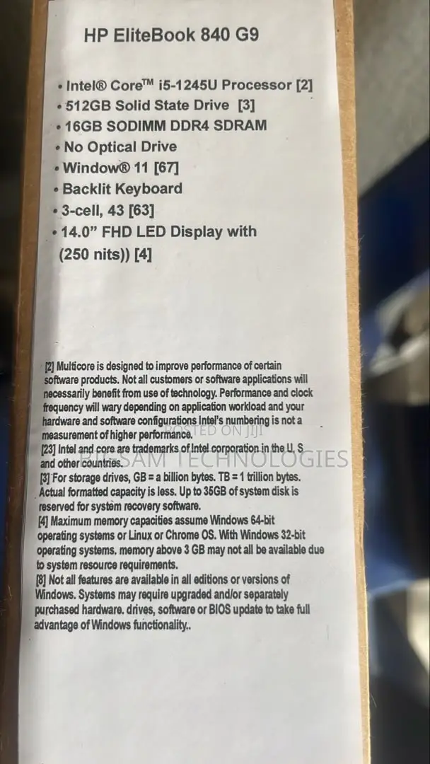 New Laptop HP EliteBook 840 10 16GB Intel Core i5 SSD 512GB