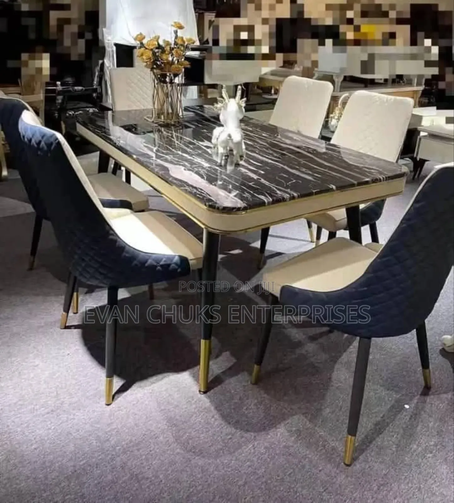 ,6 Seaters Quality Marble Dining Set
