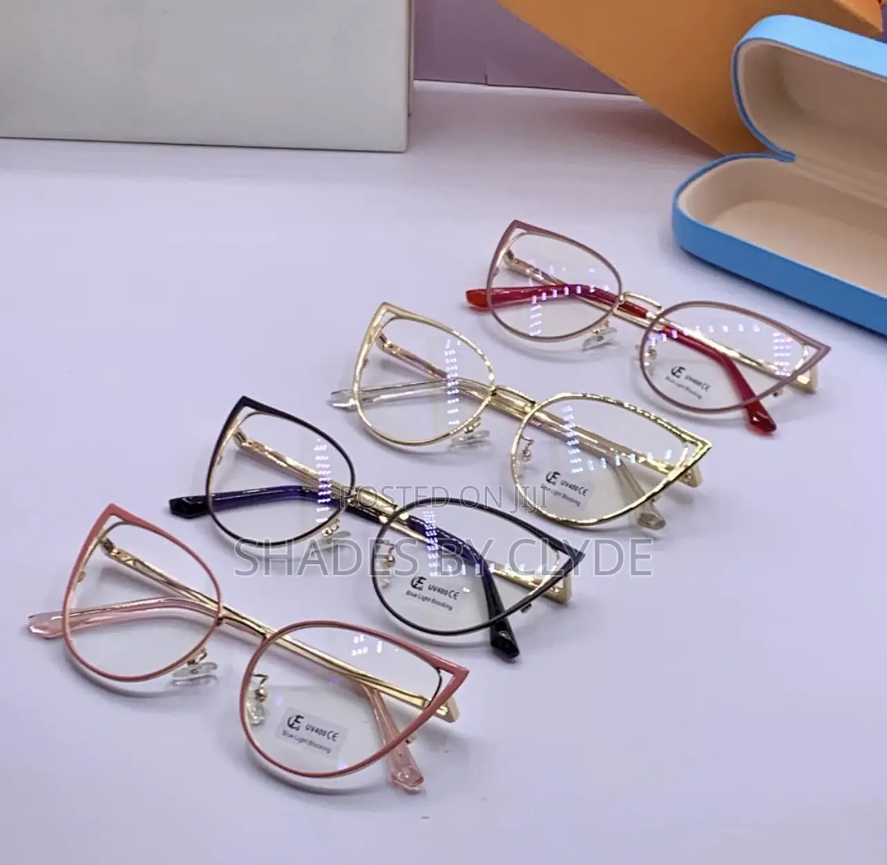 Elegant Stylish Cat-Eye Eyeglasses - Pink, Gold, Black Red! 