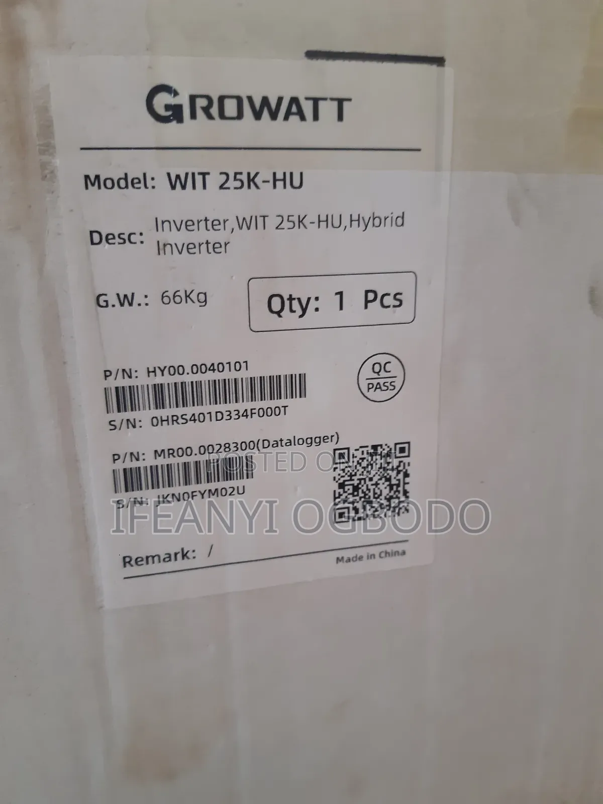 Growatt Solar Inverter 25kva 51.2v