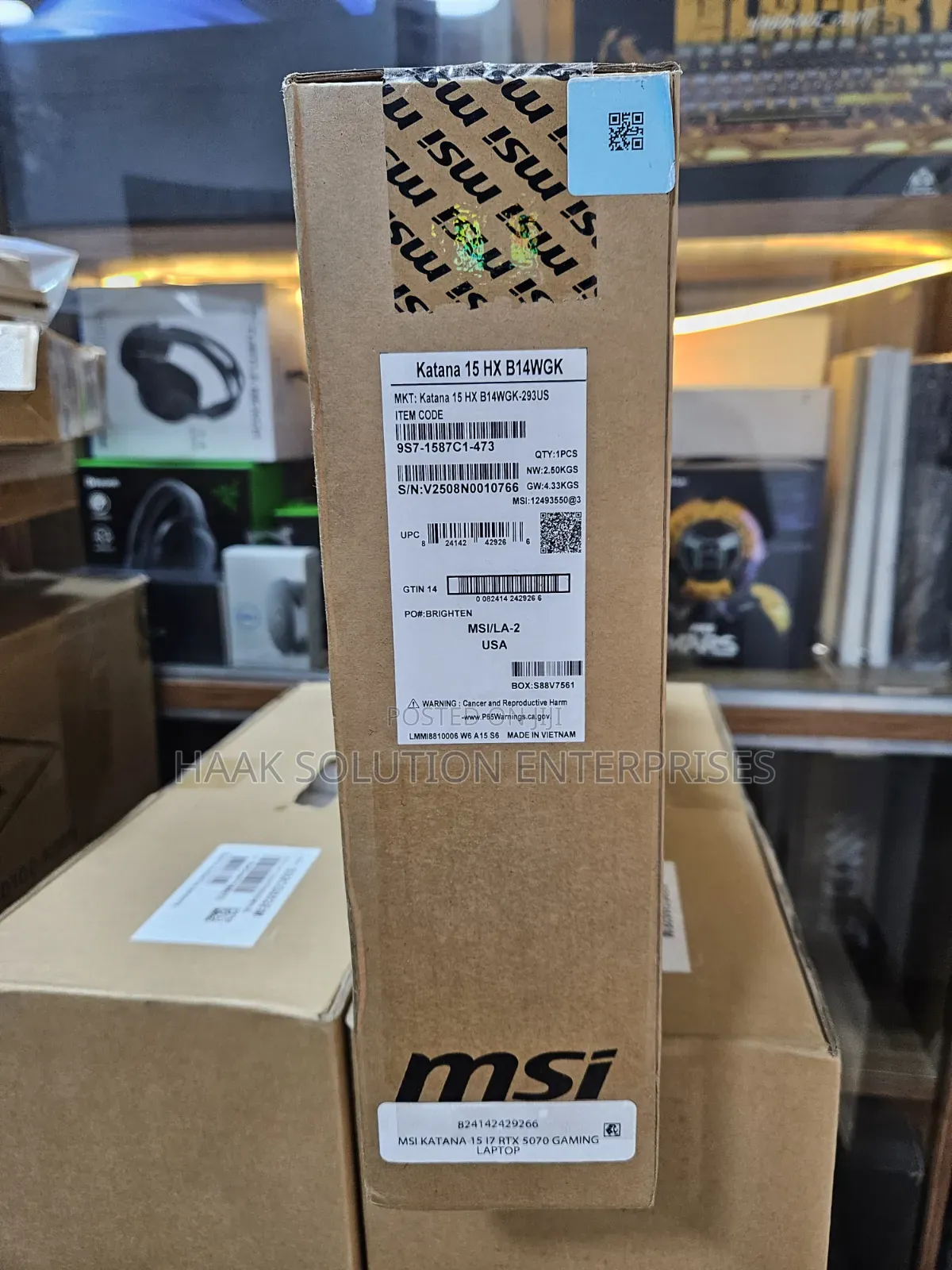 New Laptop MSI Katana 15 16GB Intel Core i7 SSD 1T