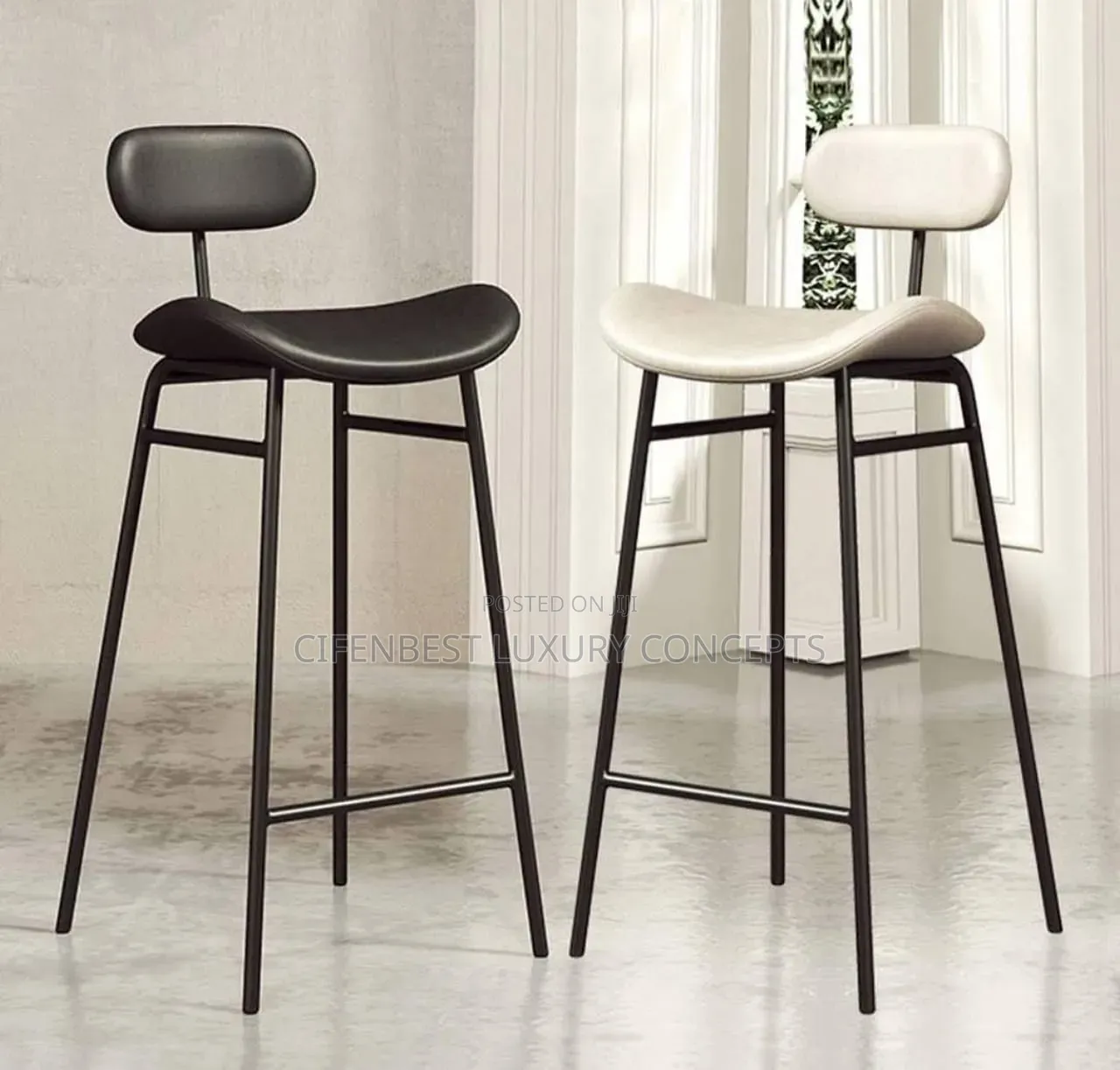 Luxury Bar Chair With Back and Seat Cushion Available