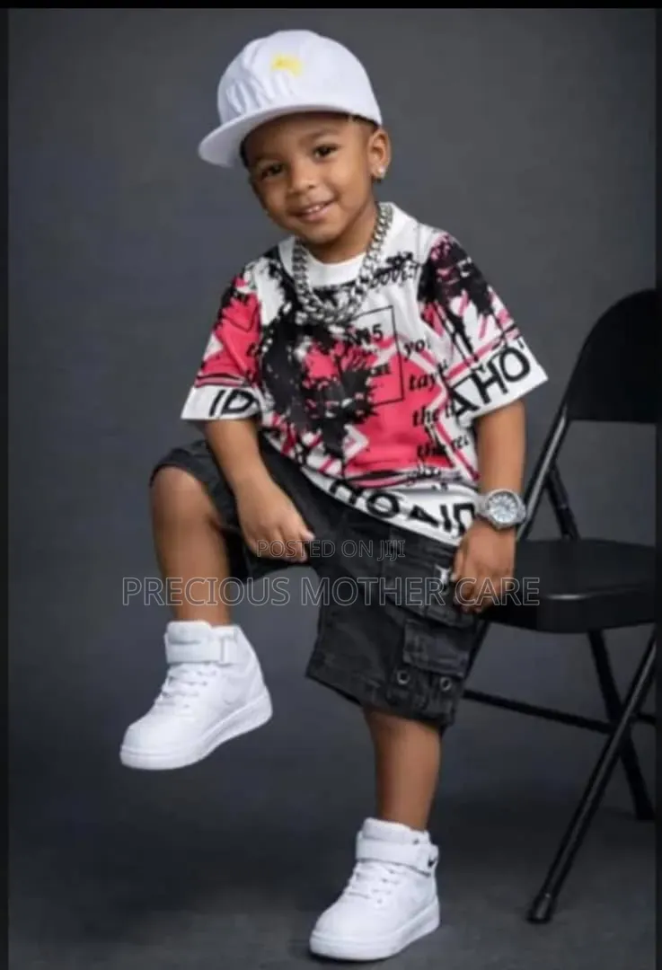 Quality Boy Top,jean Short and Face Cap 3 Pic