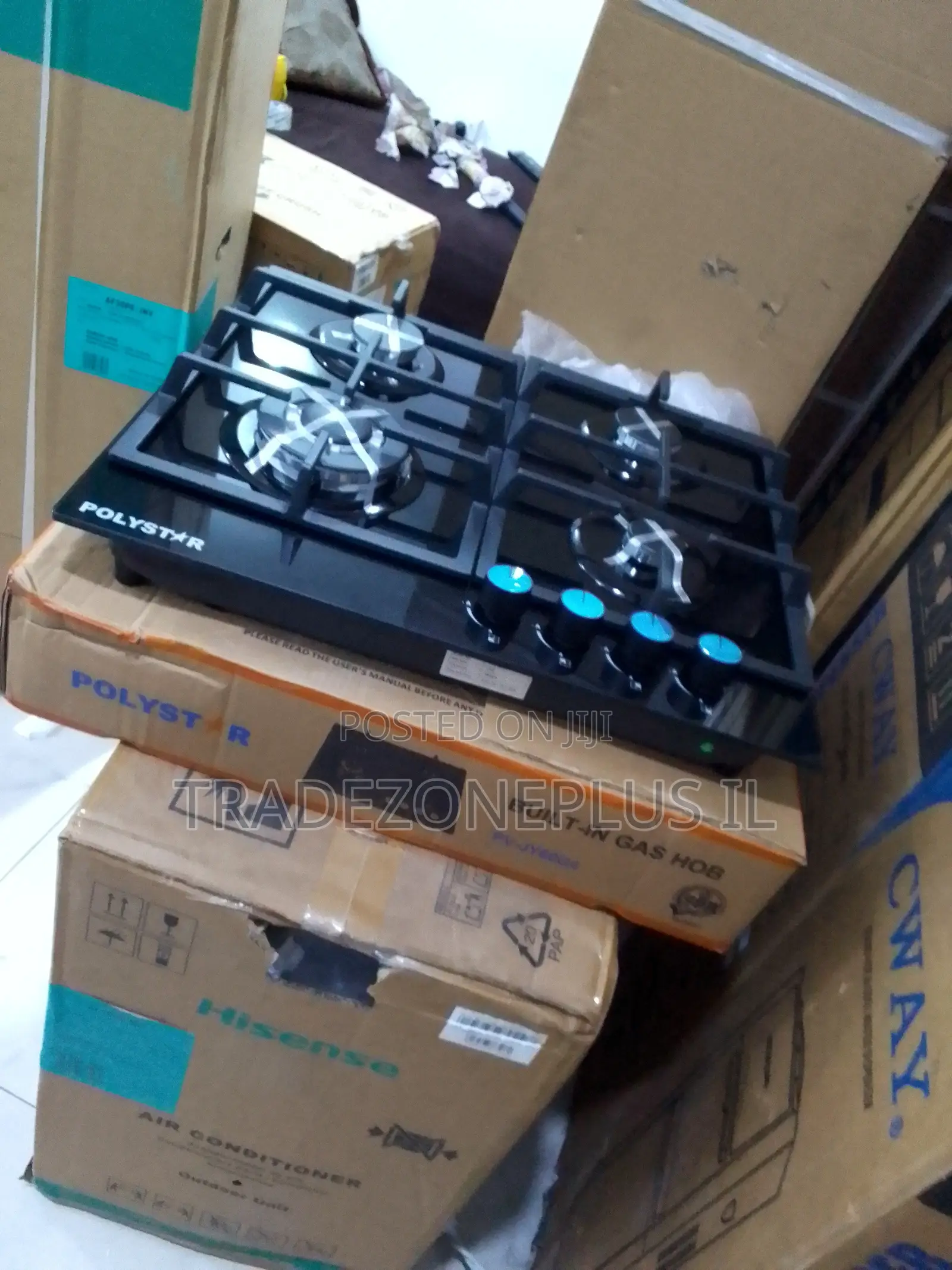 Enjoy a Refined Kitchen Look With the Polystar 4-Burner Glass Gas Hob.