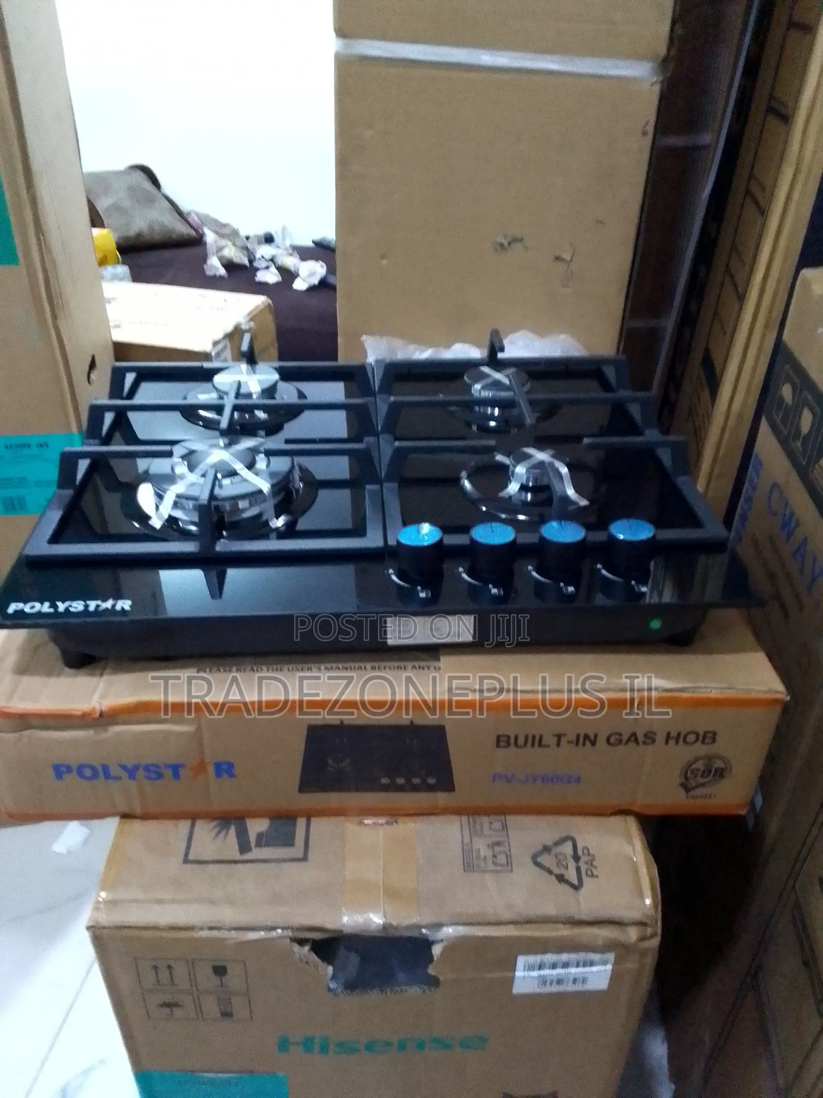 Enjoy a Refined Kitchen Look With the Polystar 4-Burner Glass Gas Hob.