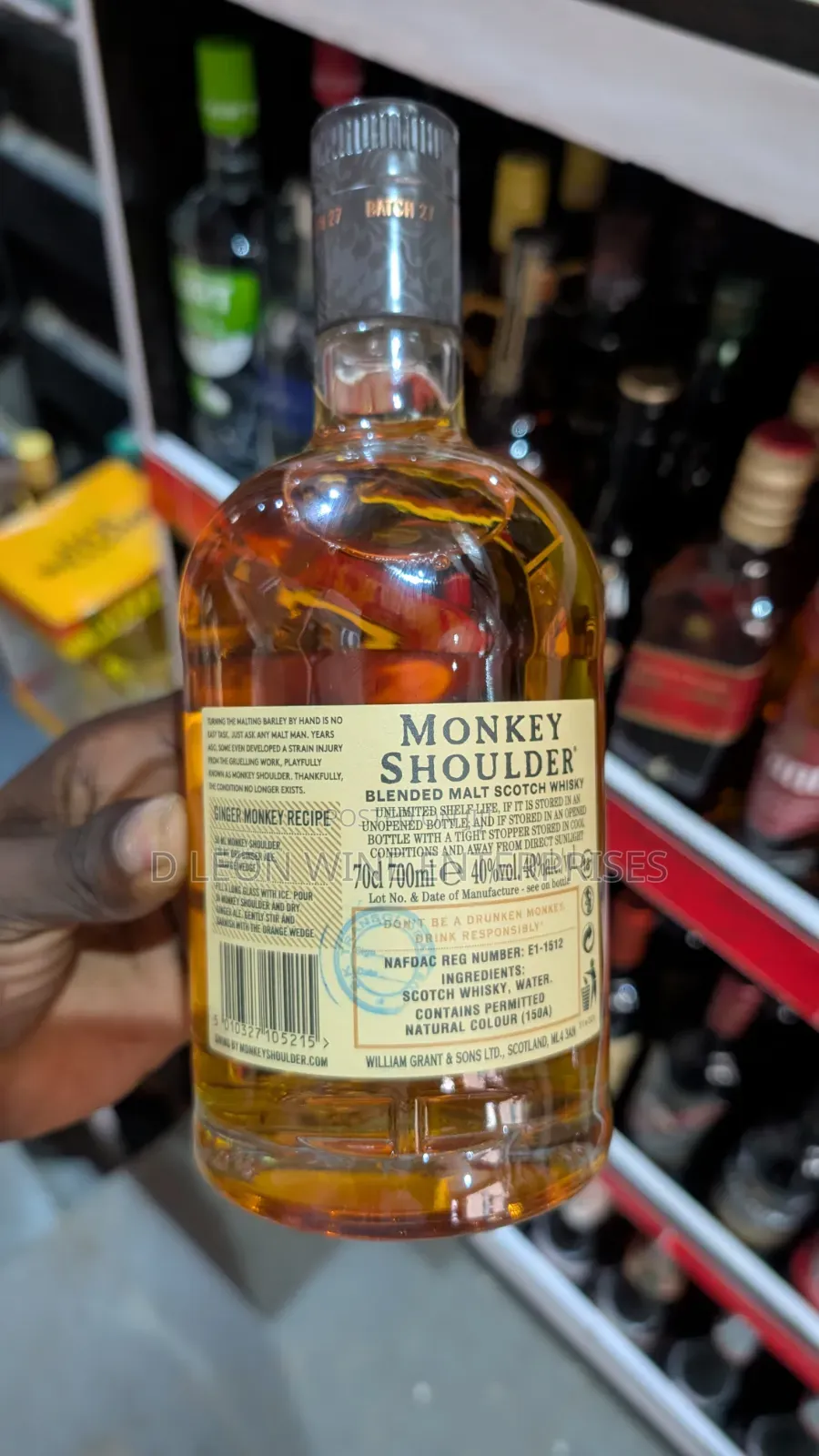 Monkey Shoulder Scotch Whiskey Cartoon by ( 12 Bottles )