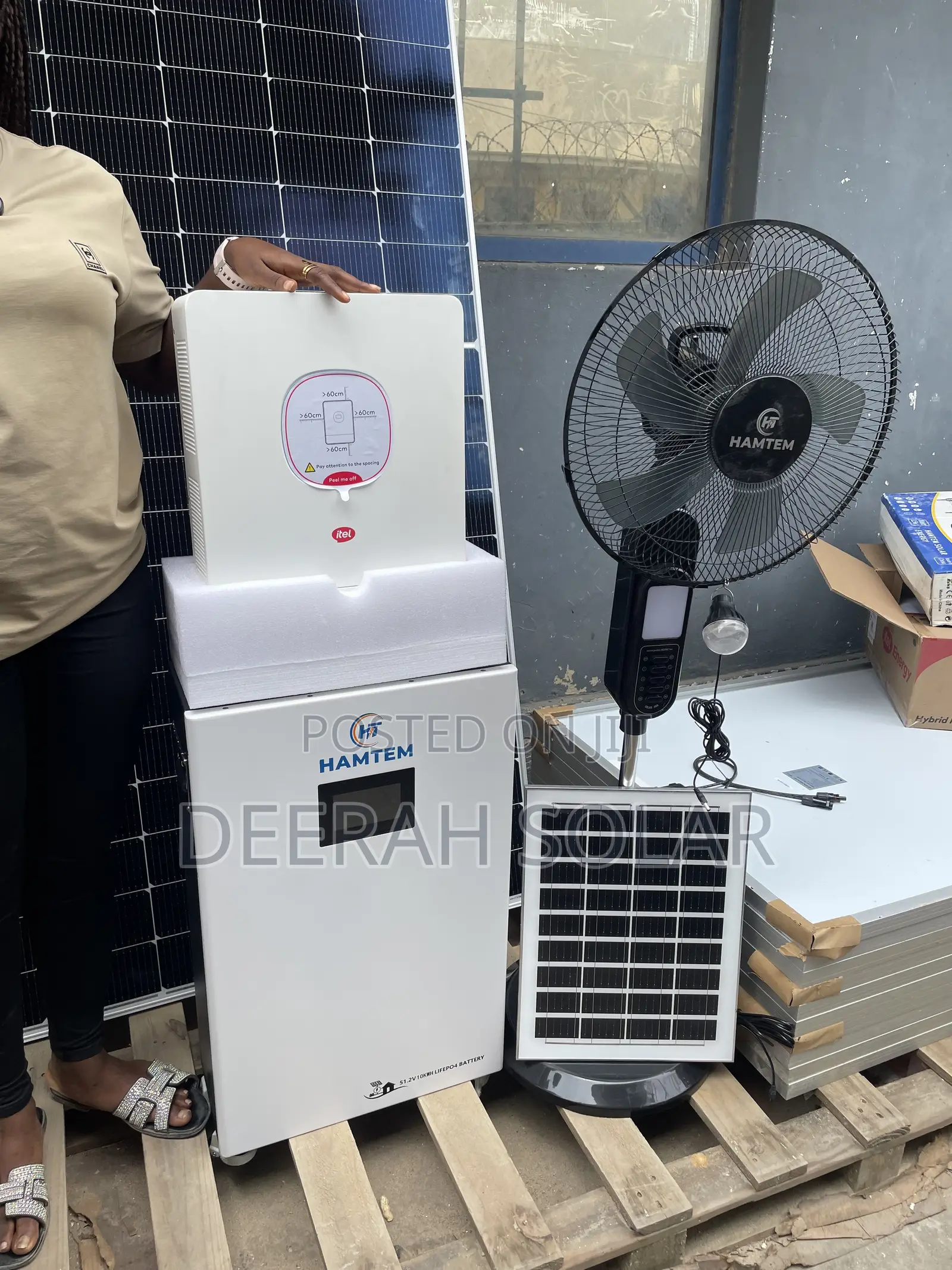 Hamtem 10kWh + Itel 6kVA Solar System | 6×620W Panels + Free Fan