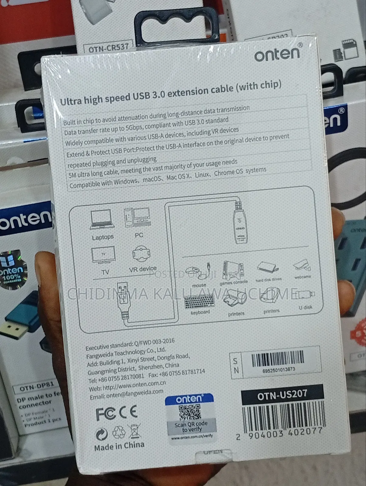 Onten USB 3.0 Extension Cable (OTN-US207)