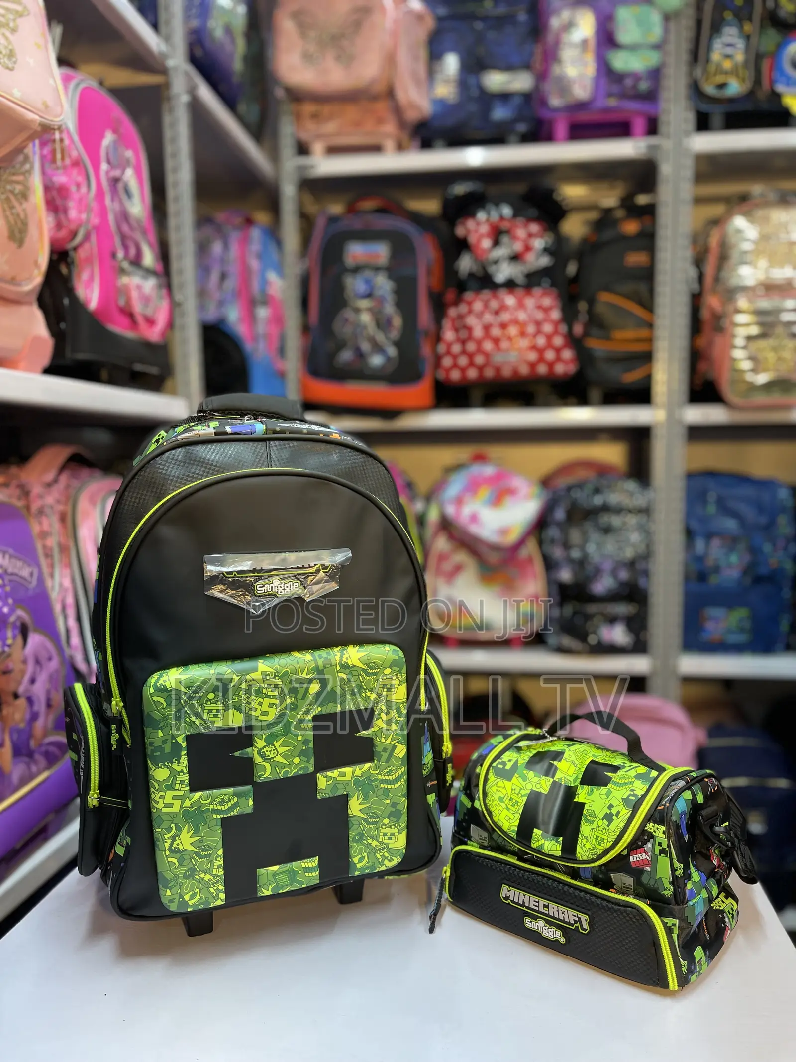 Smiggle X Minecraft School Trolley Bag Set