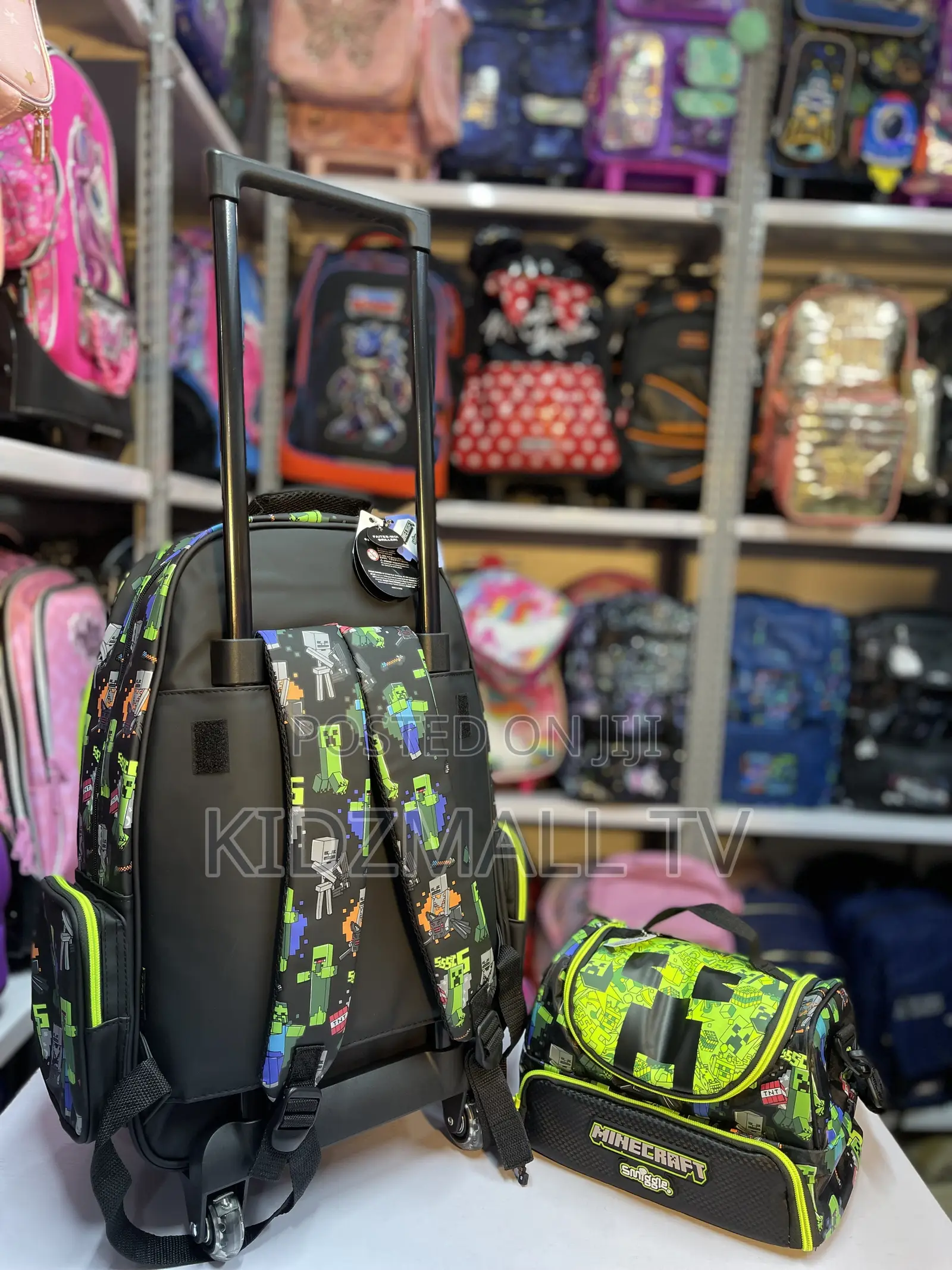 Smiggle X Minecraft School Trolley Bag Set