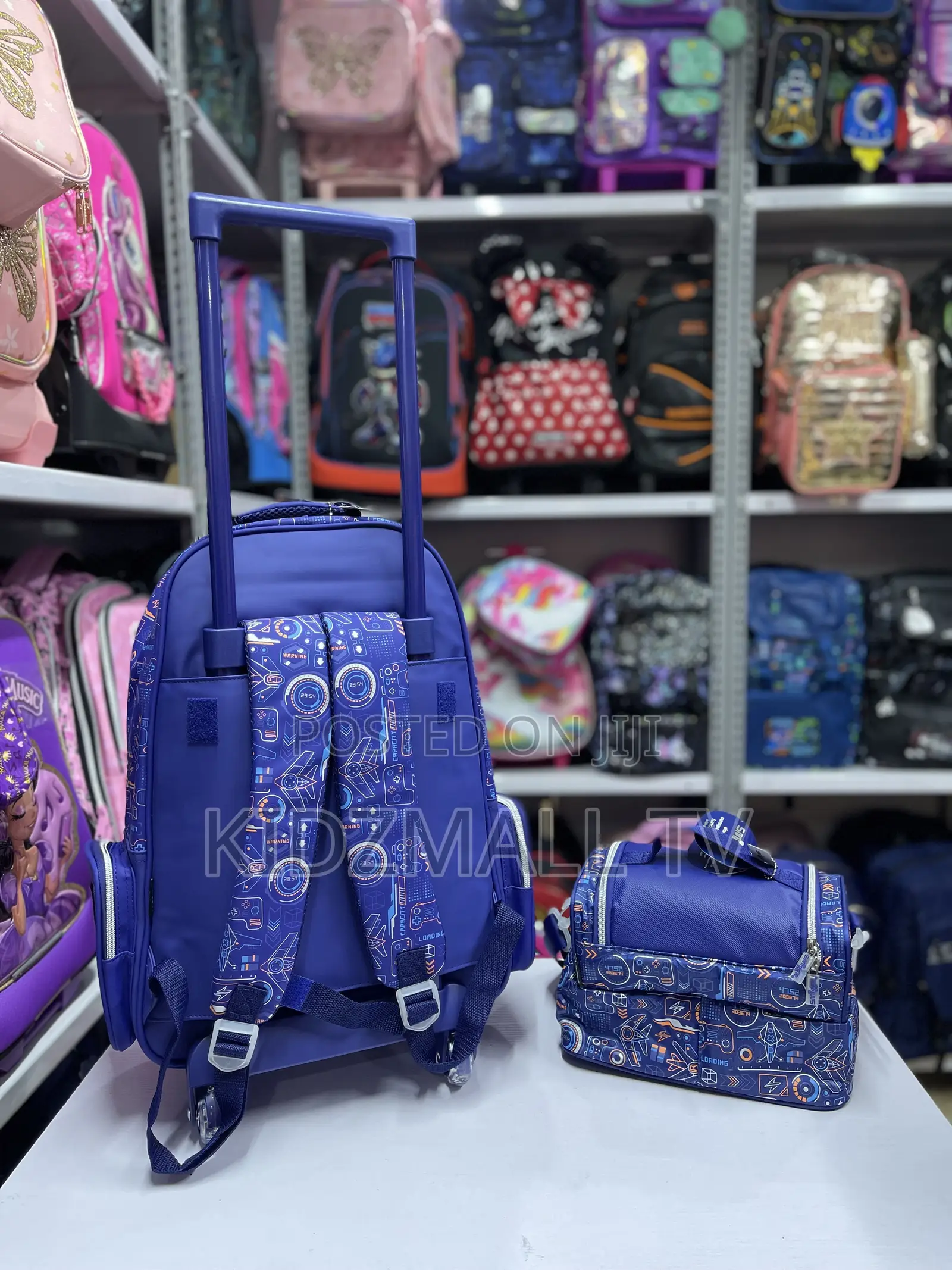 Smiggle Kids School Trolley Bag Set - Blue Gamer Edition