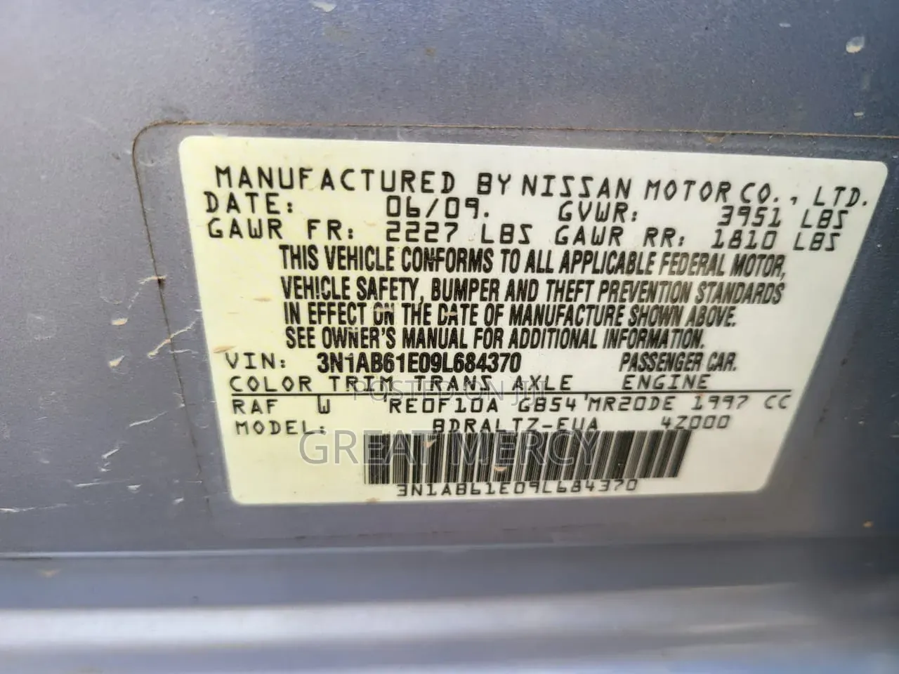 Nissan Sentra 2009 Blue