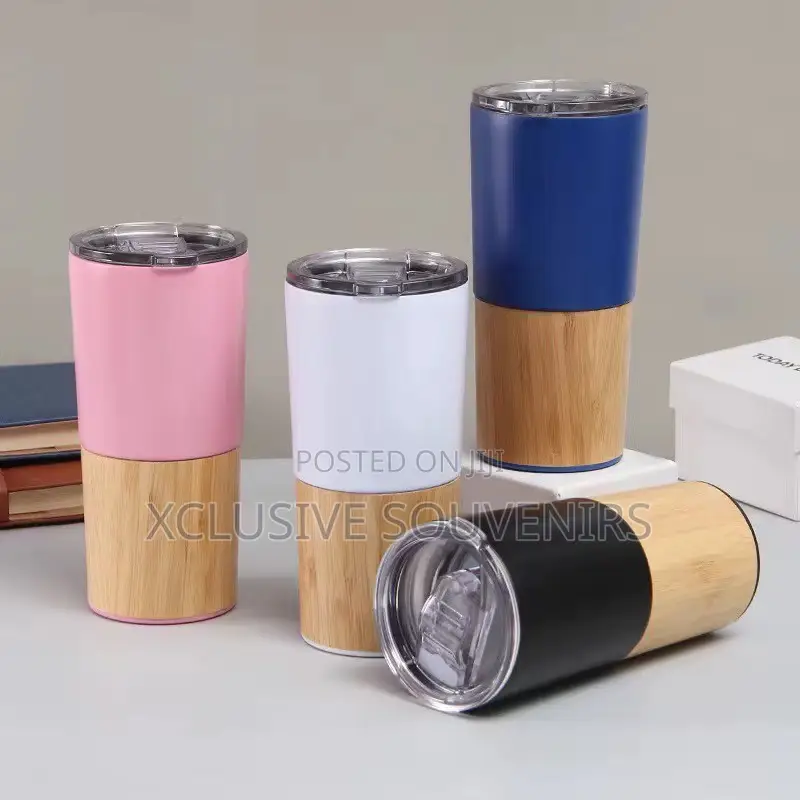 Modern Vacuum Insulated Stainless Steel 20 Oz Travel Bamboo Car Mug