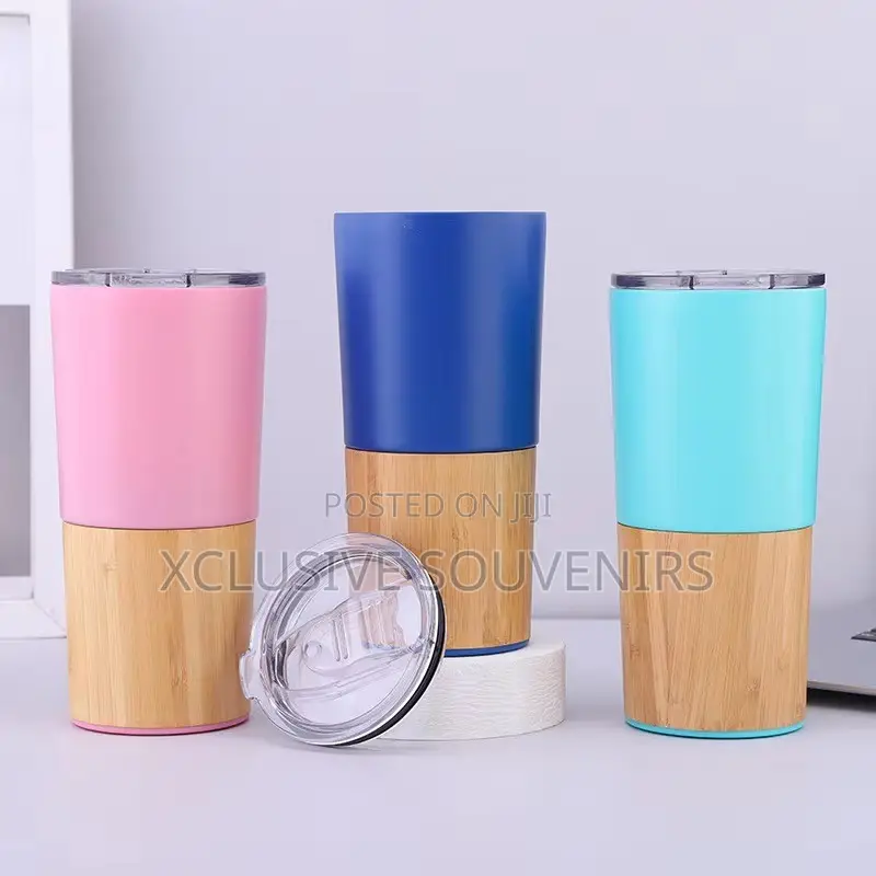 Modern Vacuum Insulated Stainless Steel 20 Oz Travel Bamboo Car Mug