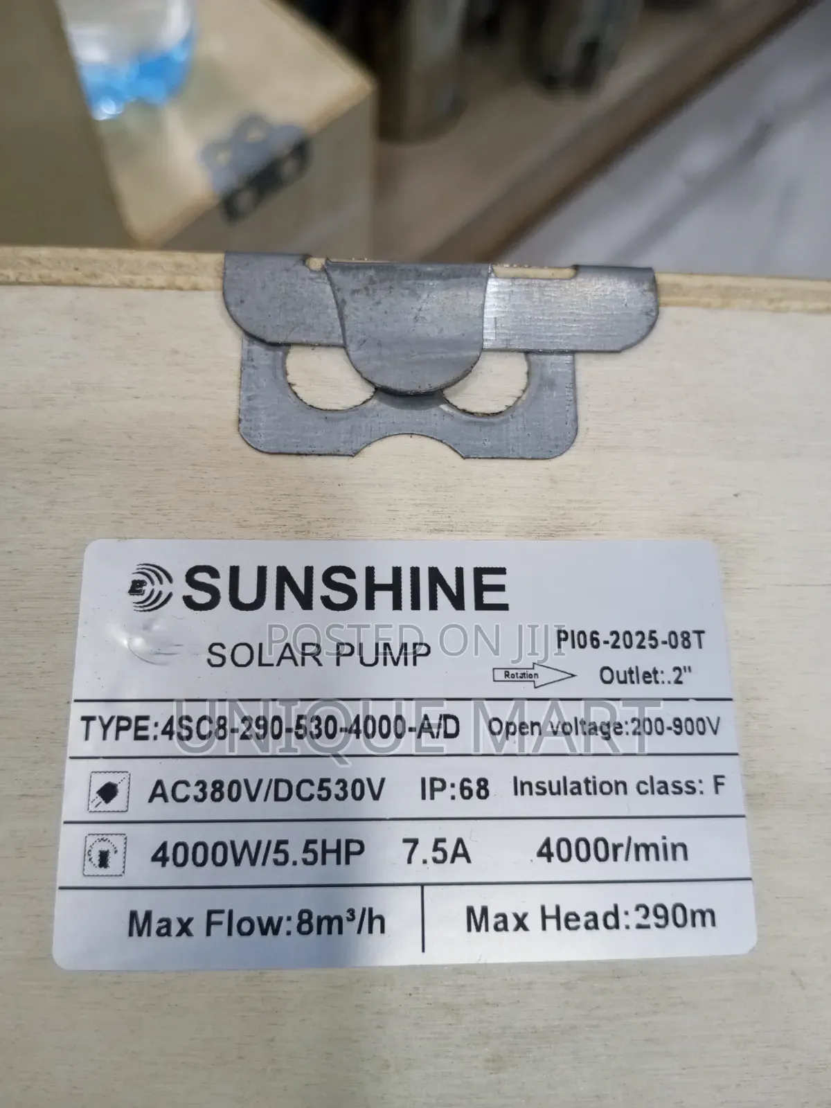 5.5Hp AC/DC Solar Submersible Industrial Hybrid Pump. Max Depth 290m