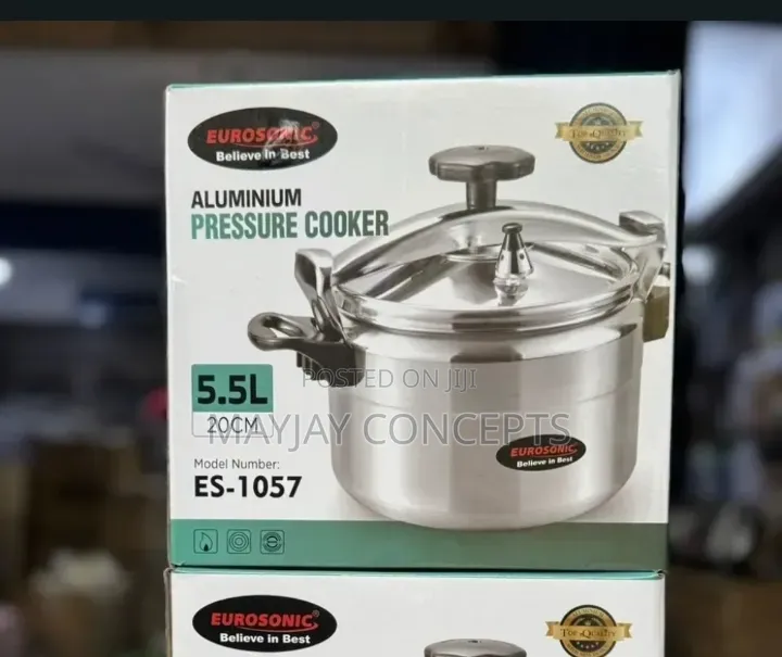 Eurosonic 5.5litres Aluminium Pressure Cooker - 20cm Diameter-Es1057