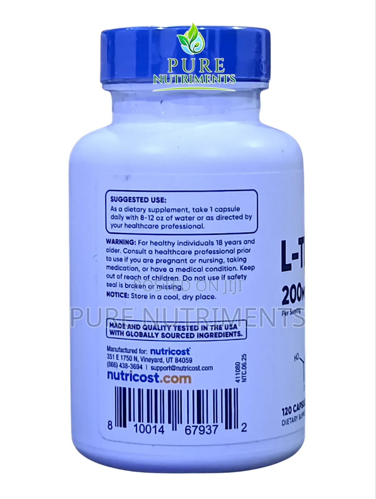 Nutricost L-Theanine 200mg 120 Capsules – Premium Focus Relaxation