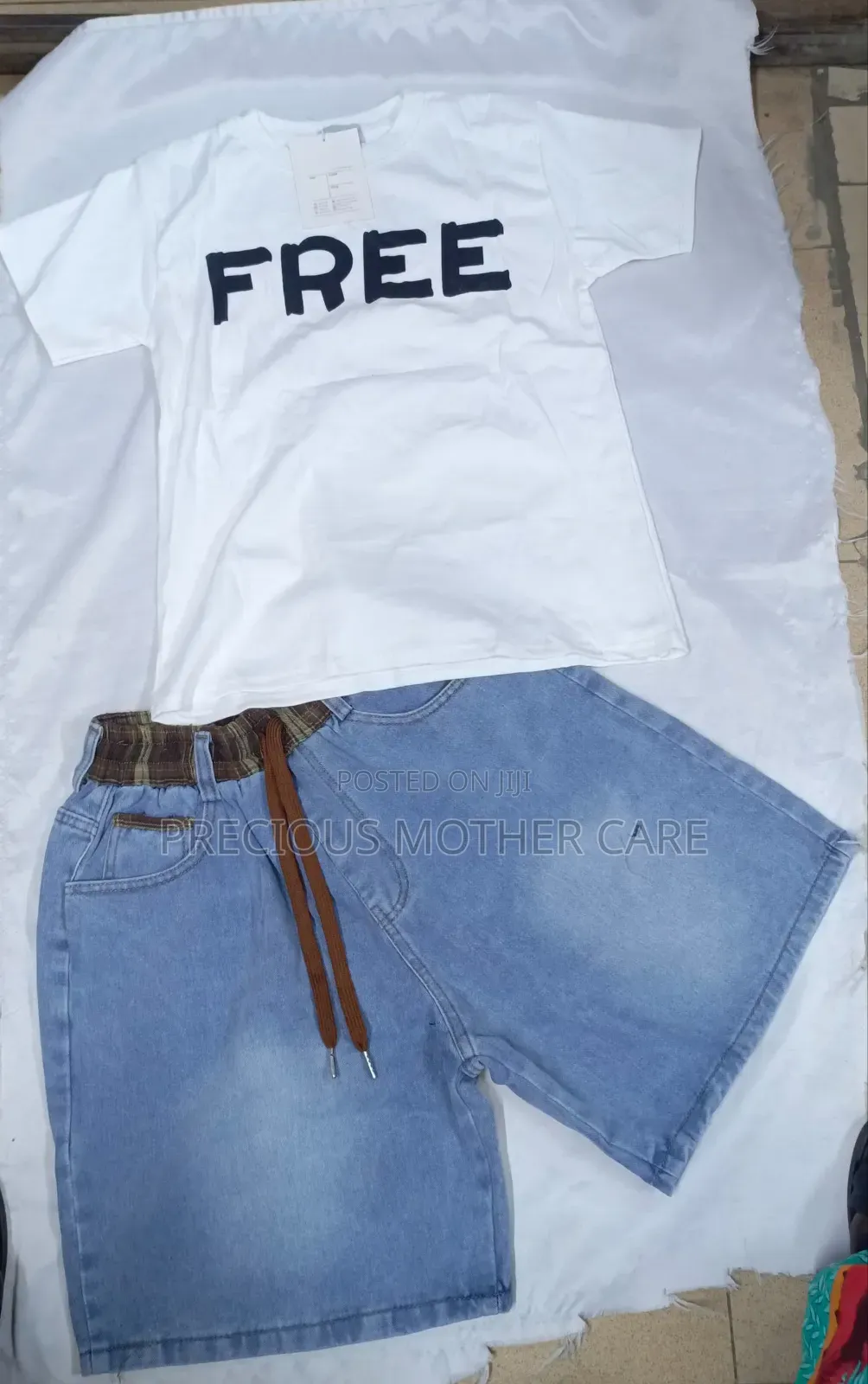 Quality Teenagers Top and Jean Short Mix With Brown