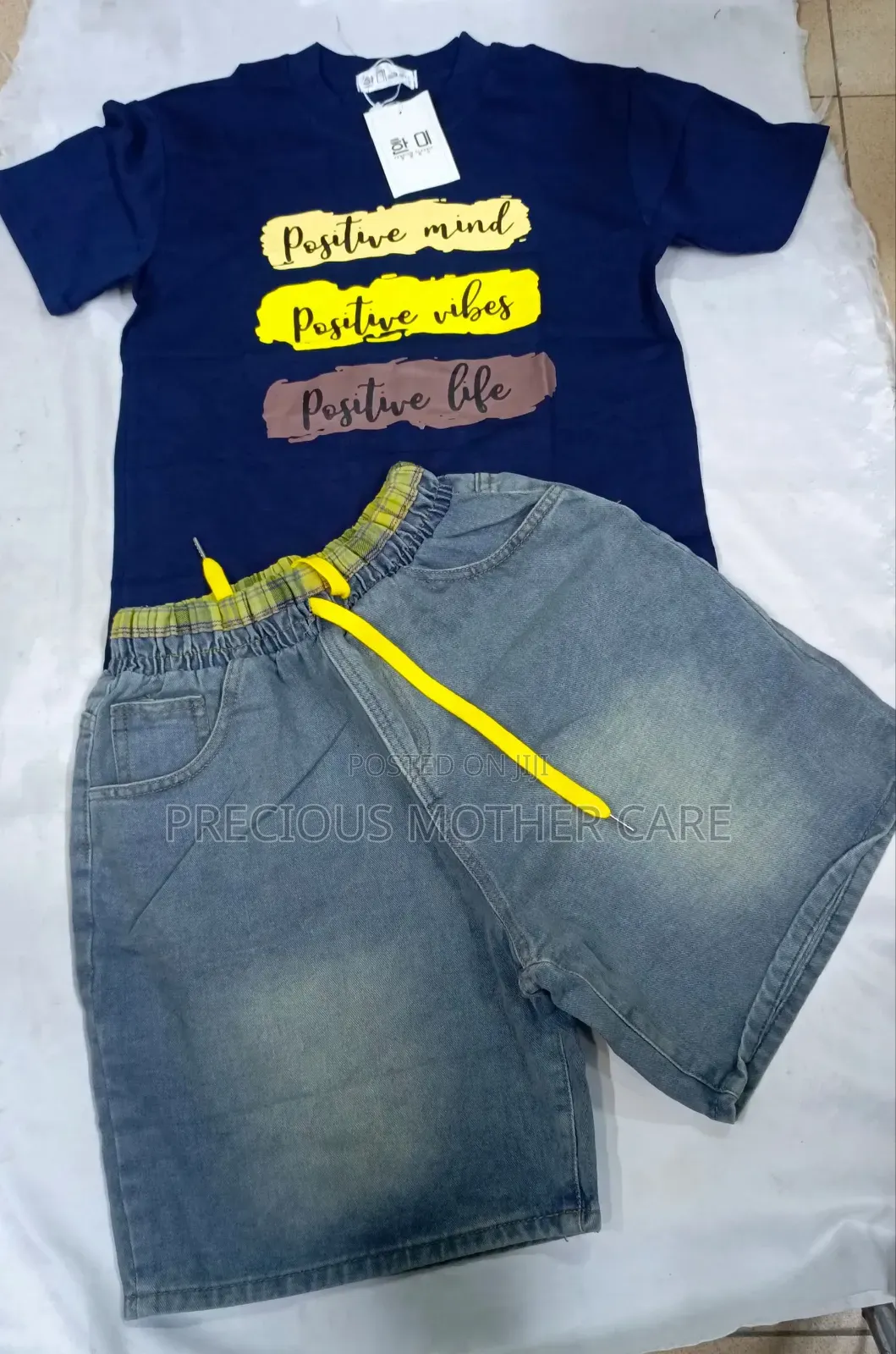 Quality Teenagers Top and Jean Short Mix With Brown
