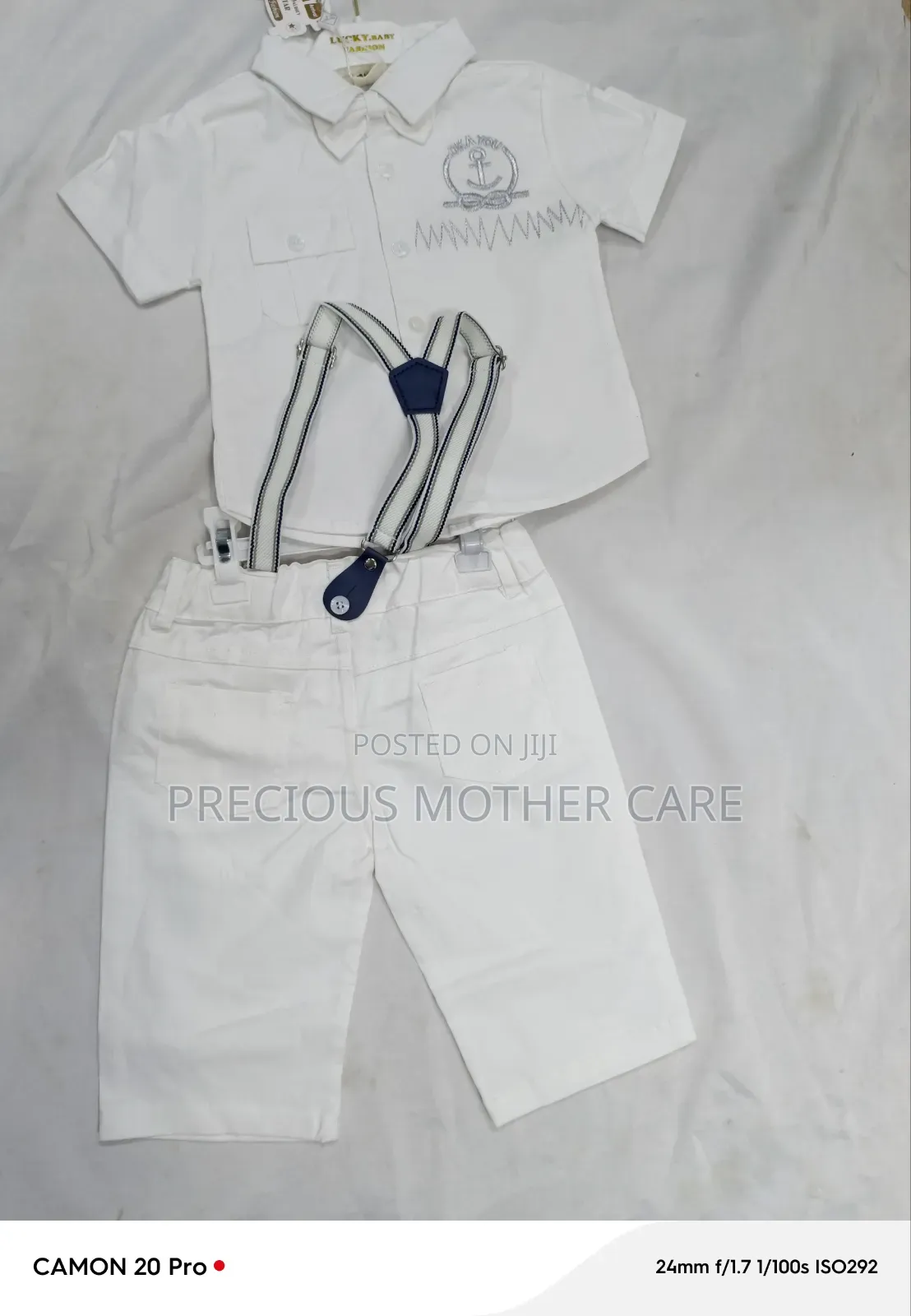 Quality Baby Boy Christening Wear White Shirt,trouser and Suspender