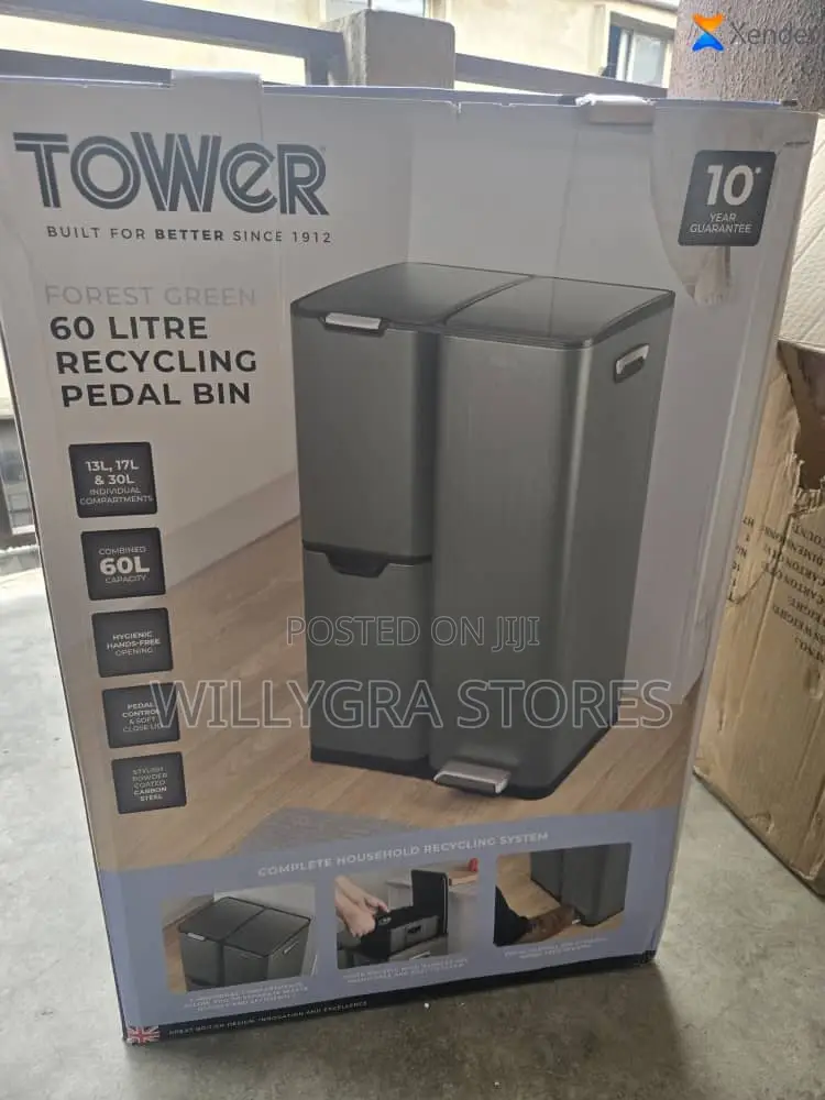 Tower 60 Litres Recycling Pedal Bin