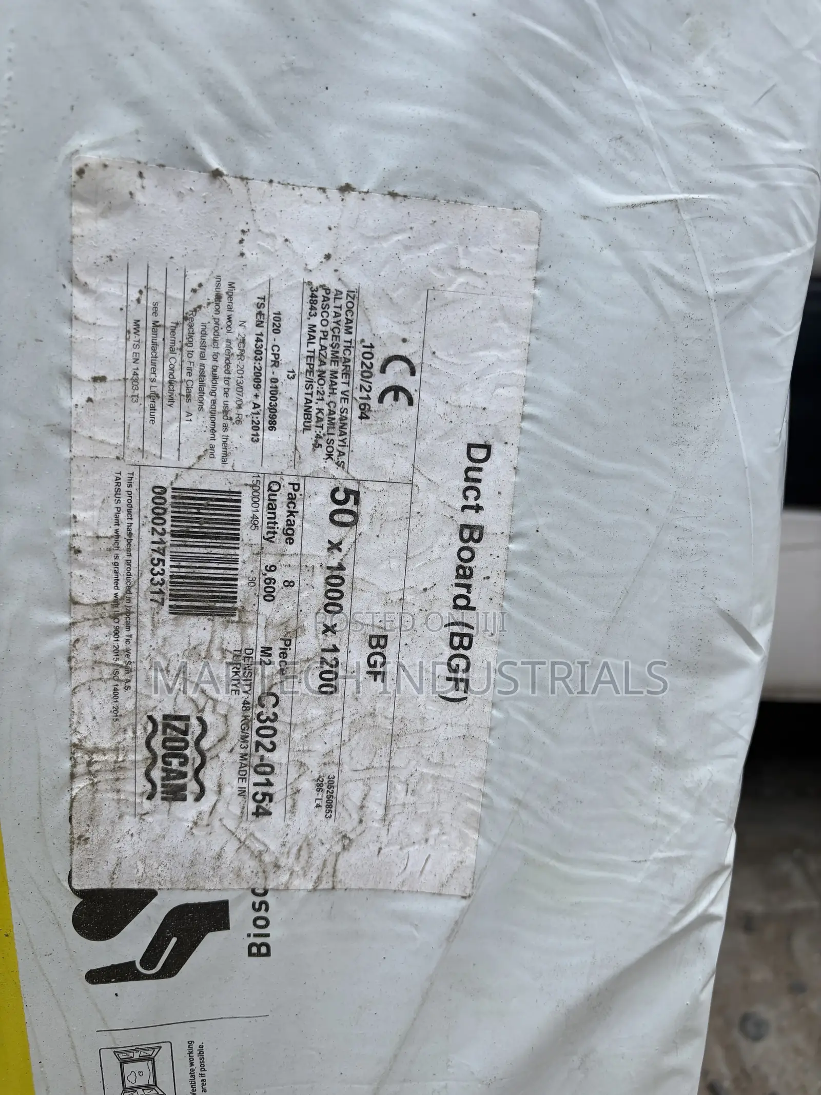 Izocam Fiberglass With Aluminum 50mm