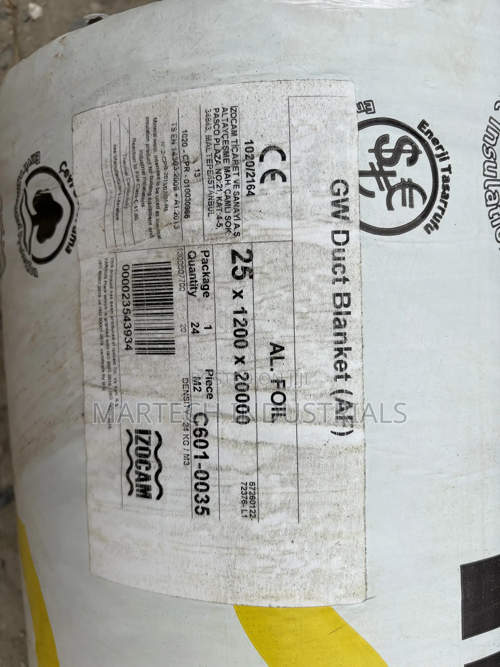 Izocam Fiberglass With Aluminum Foil 25mm