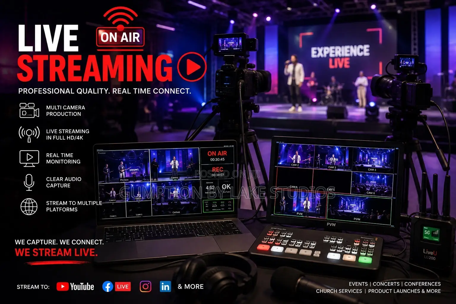 LIVE-STREAMING (Streaming Concert, Events, Church Service Etc)