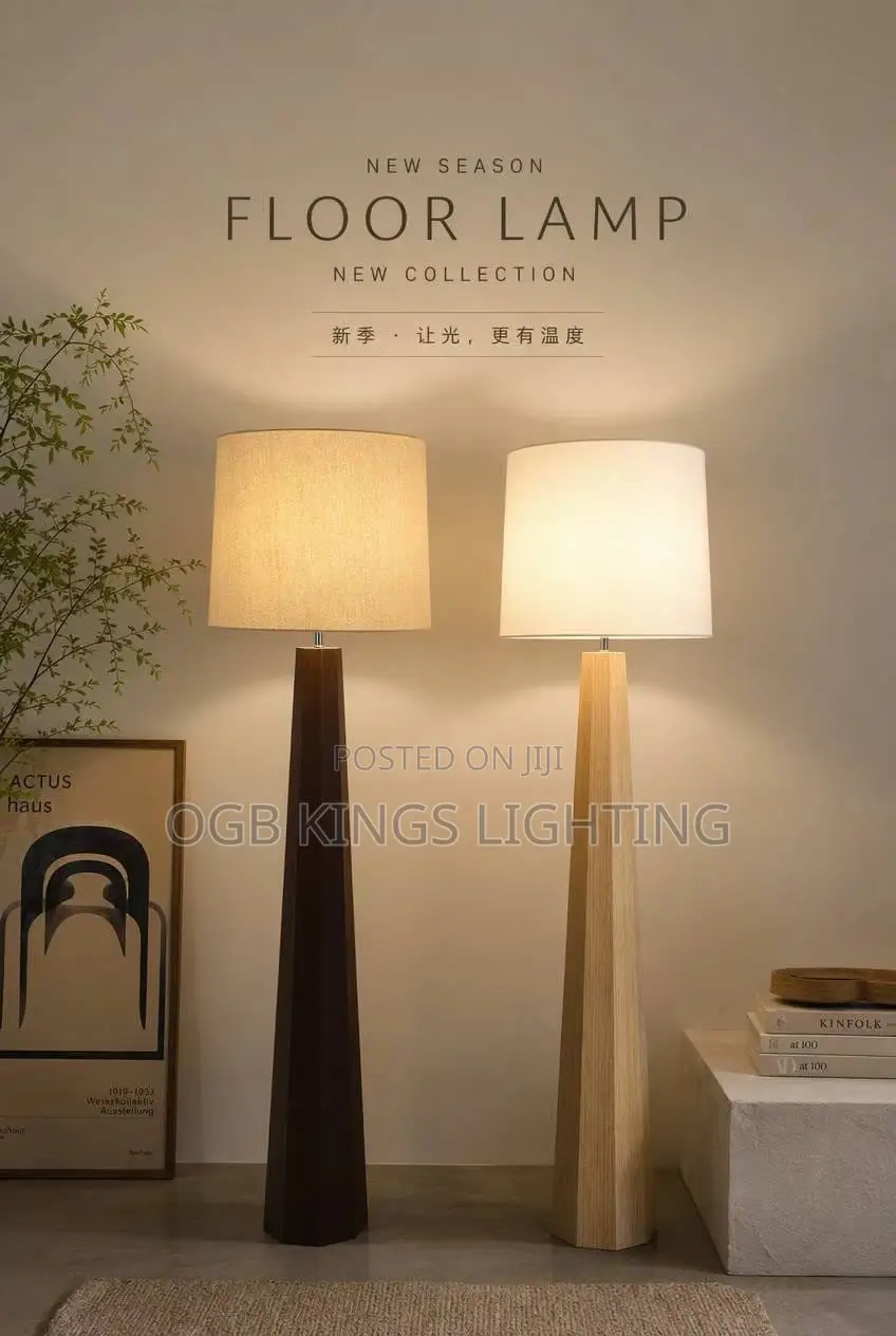 Wooden Floor Lamp Standing Living Room Light