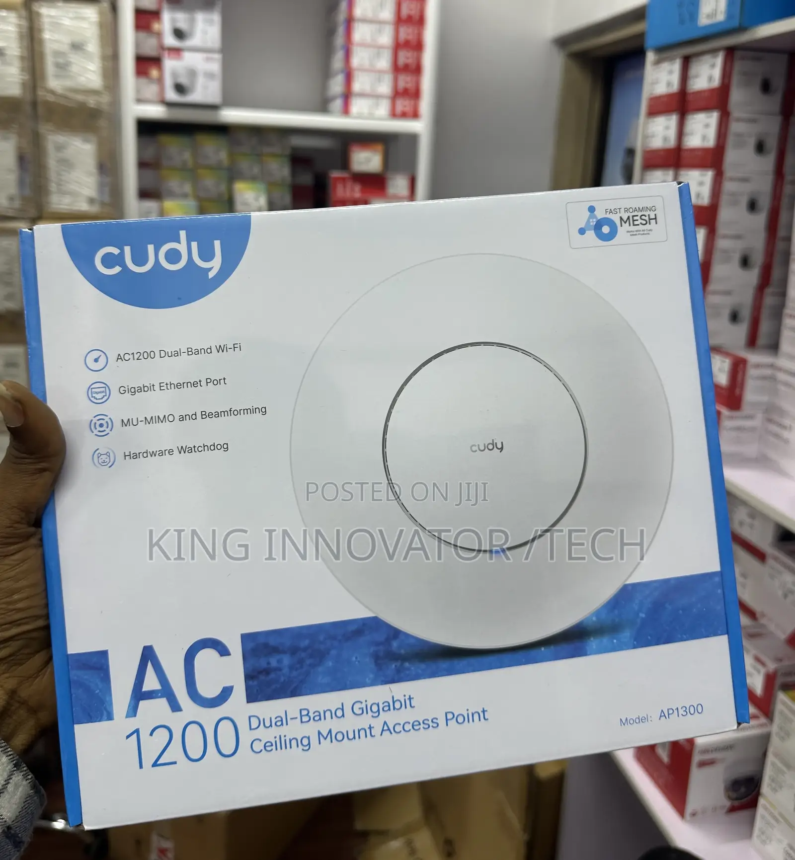 Cudy AP1300 AC1200 Dual-Band Gigabit Ceiling-Mount Access Point.